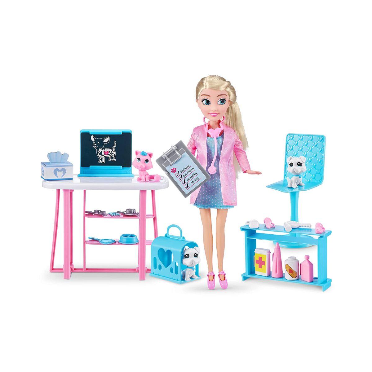 Playset Clínica Veterinaria Con Muñeca Sparkle Girlz-2