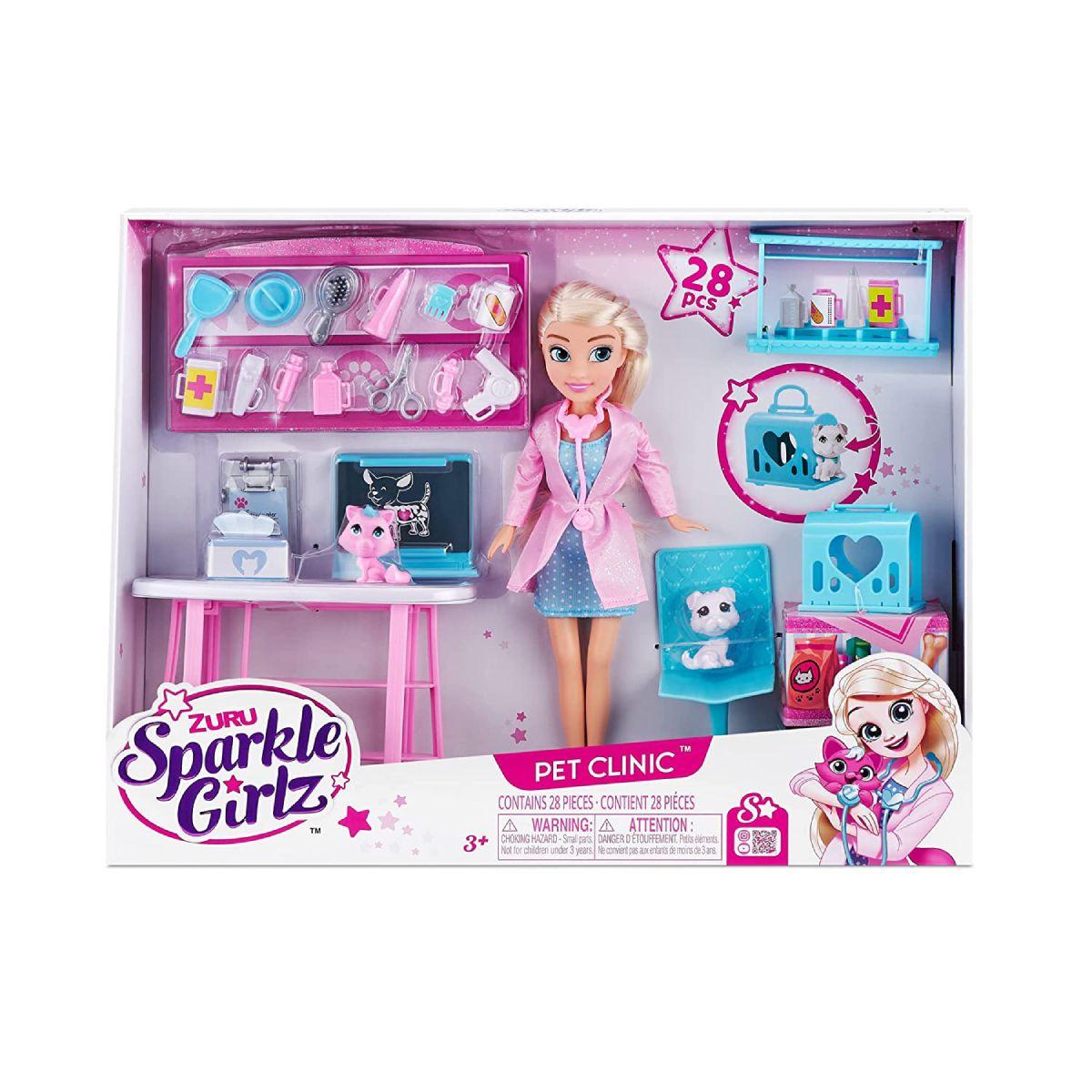 Playset Clínica Veterinaria Con Muñeca Sparkle Girlz-7