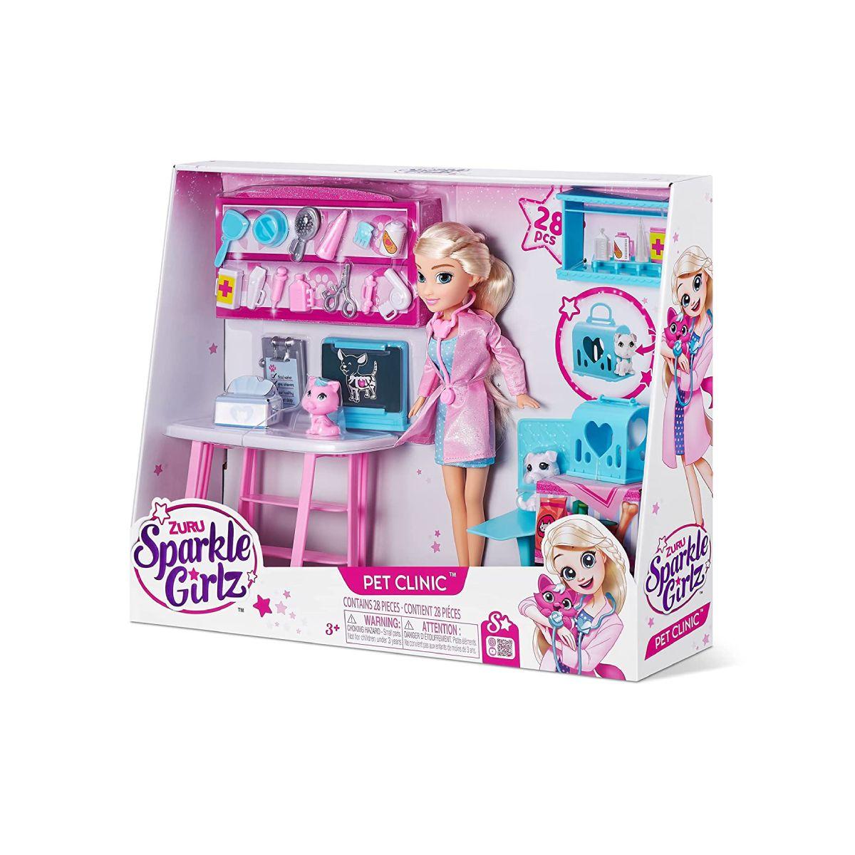 Playset Clínica Veterinaria Con Muñeca Sparkle Girlz-8