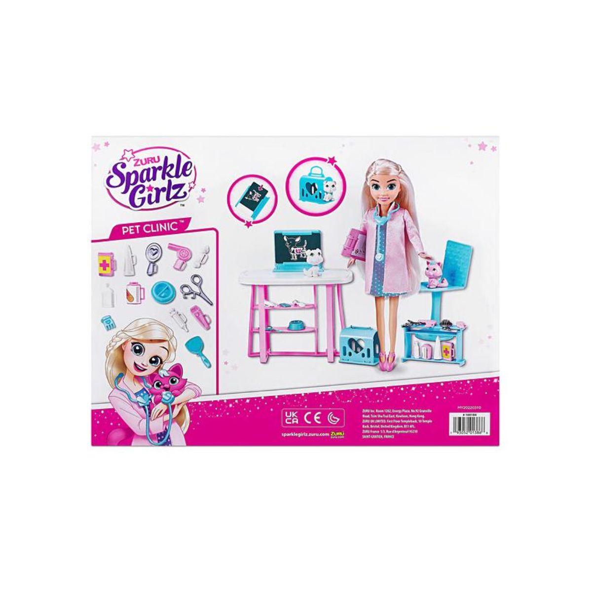 Playset Clínica Veterinaria Con Muñeca Sparkle Girlz-9