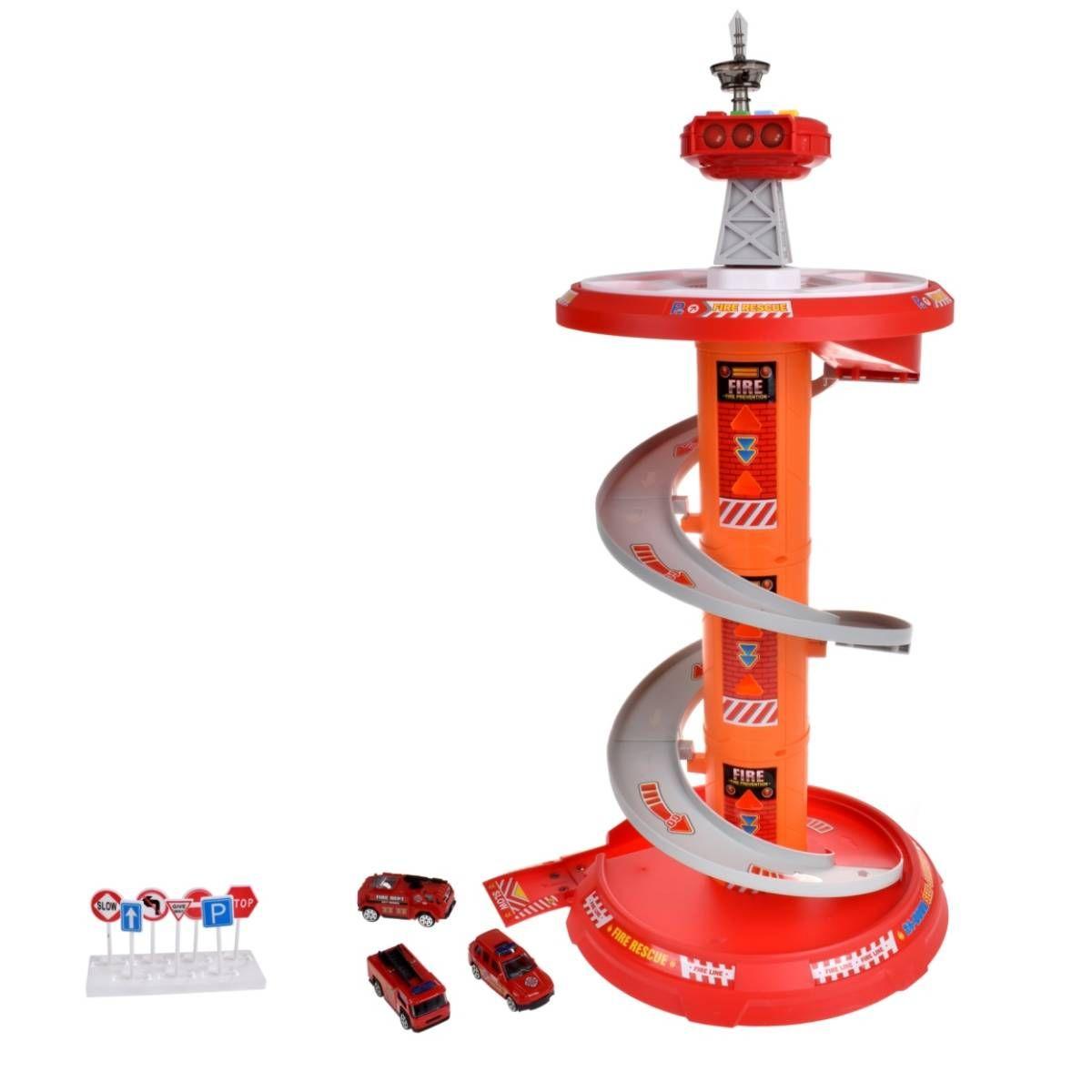 Torre Control Bomberos Con Vehículos Y Accesorios-1