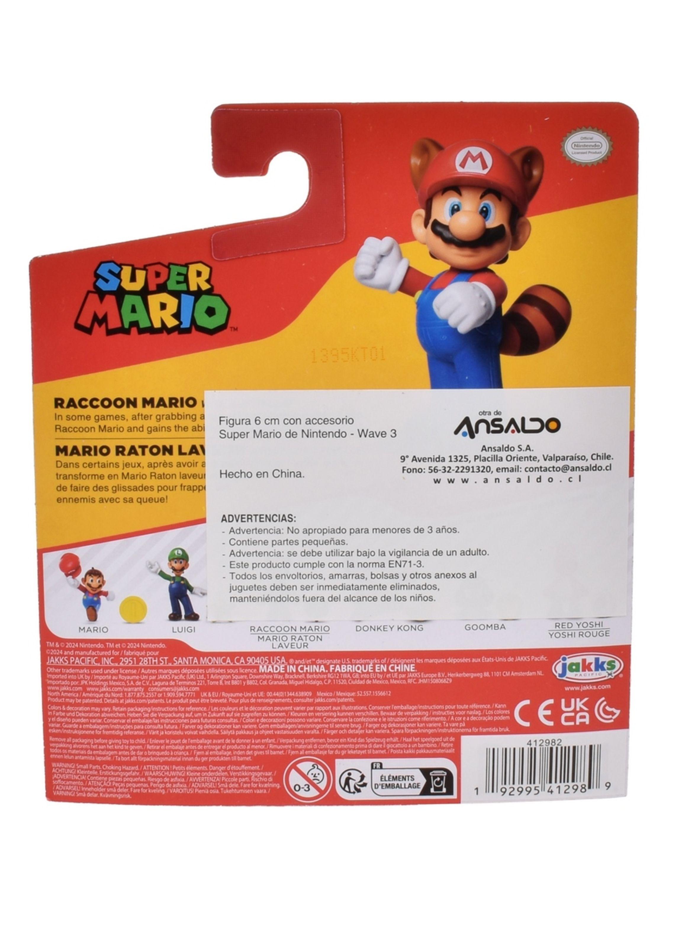 Figura 6 Cm Con Acc Super Mario Nintendo - Raccoon Mario-3