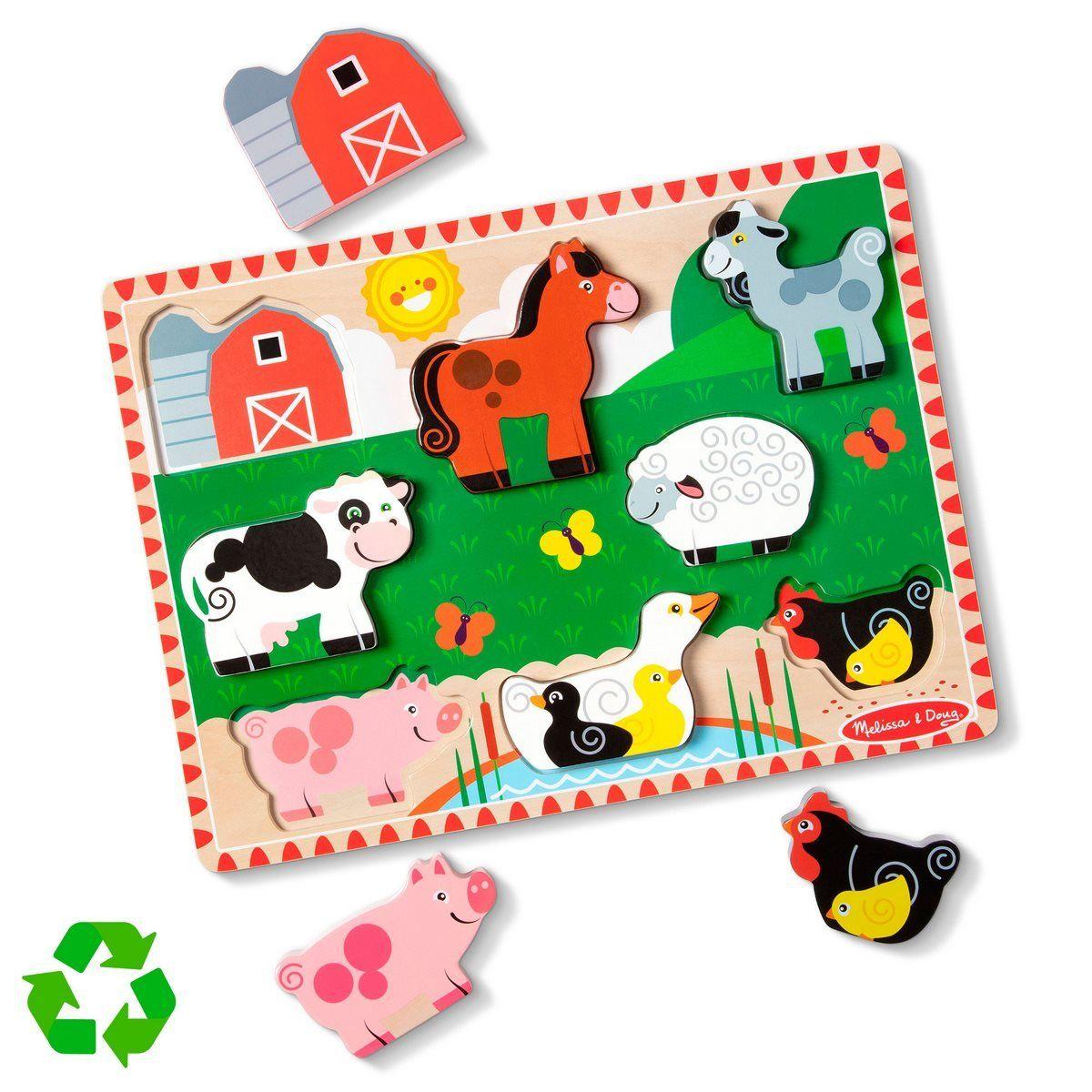 Puzzle didáctico Melissa and Doug 8 piezas granja-0