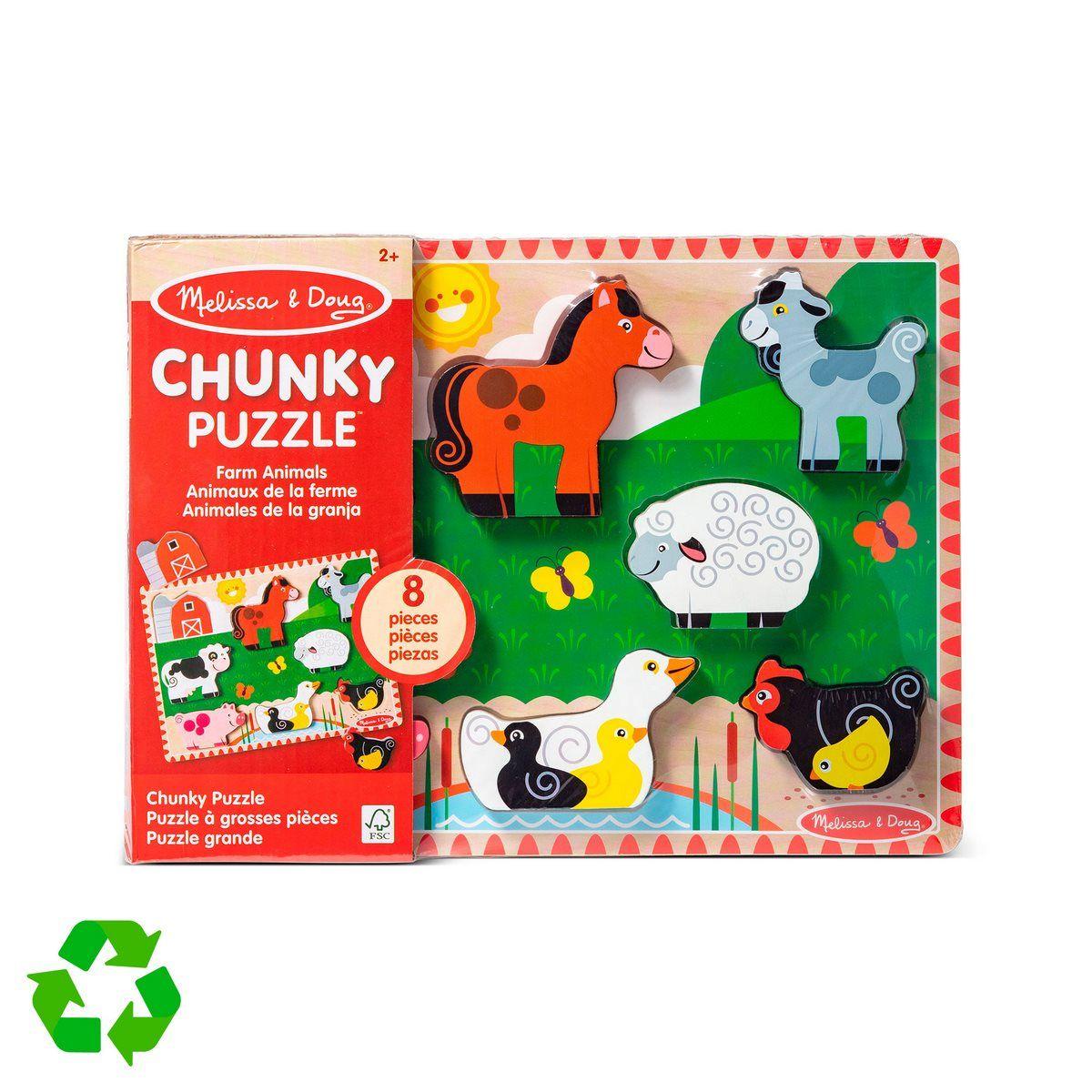 Puzzle didáctico Melissa and Doug 8 piezas granja-1