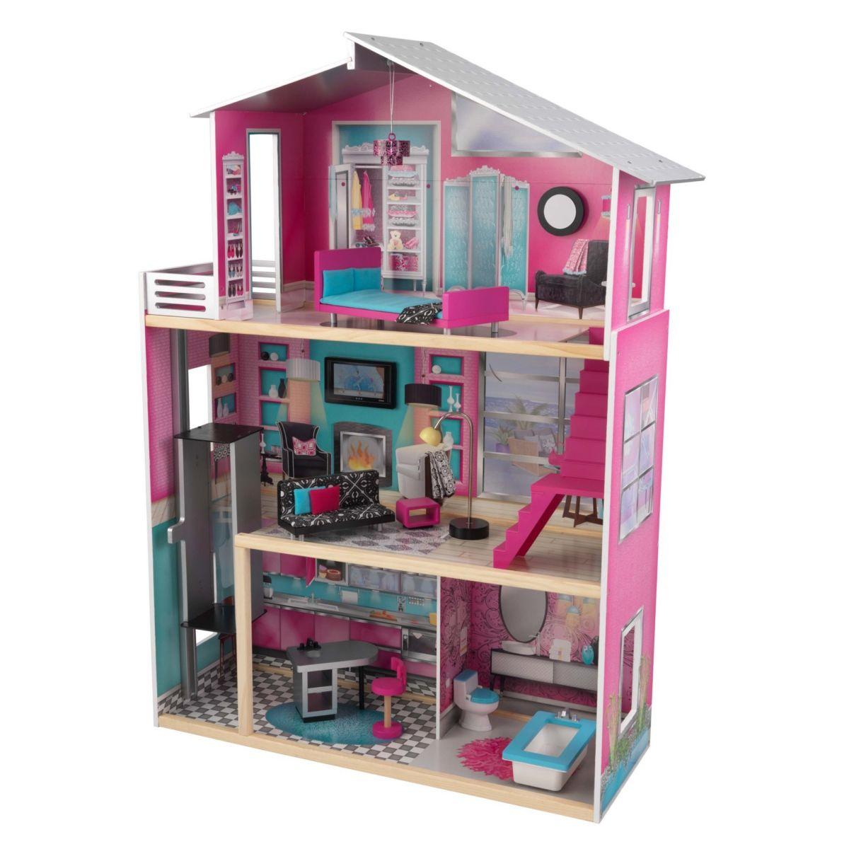 Casa Luxury de madera de 3 pisos para Muñecas tipo Barbie-1