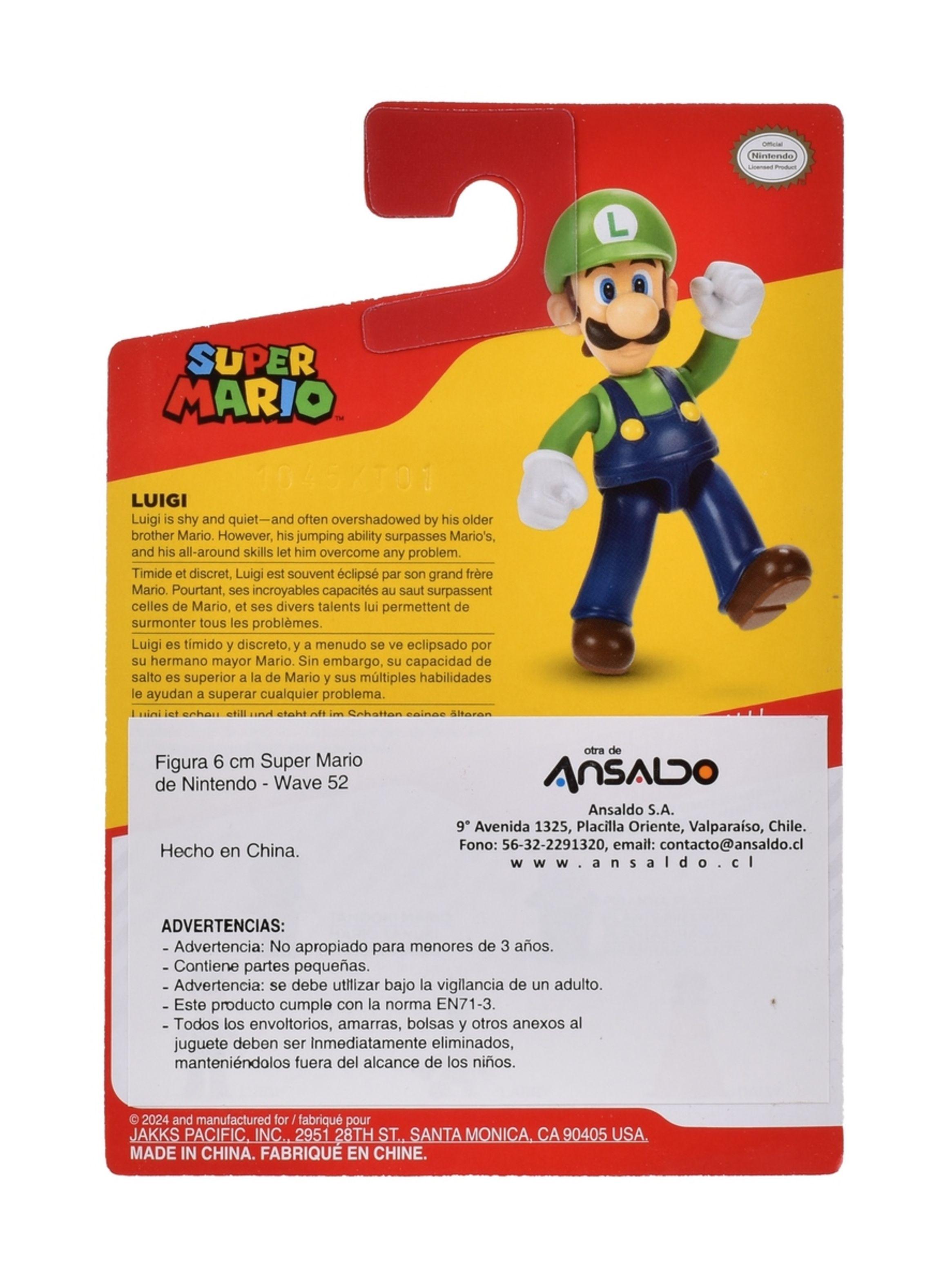 Figuras 6 Cm Super Mario De Nintendo Wave 54 - Luigi-3