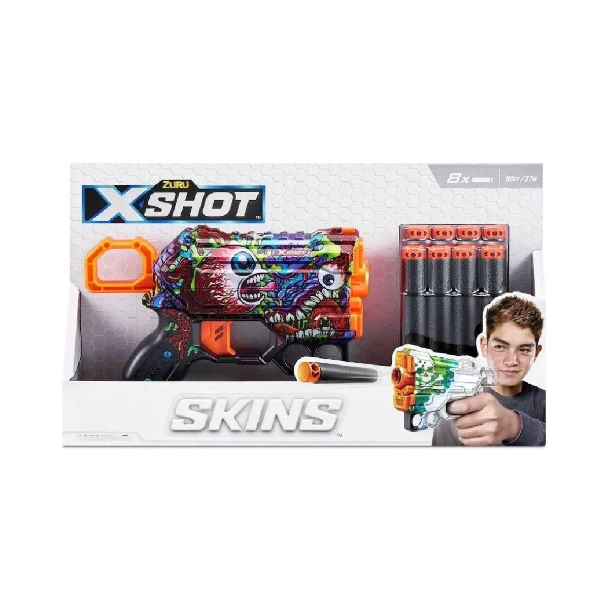 Lanza Dardos Menace Skins Con 8 Dardos X-Shot - Scream-8