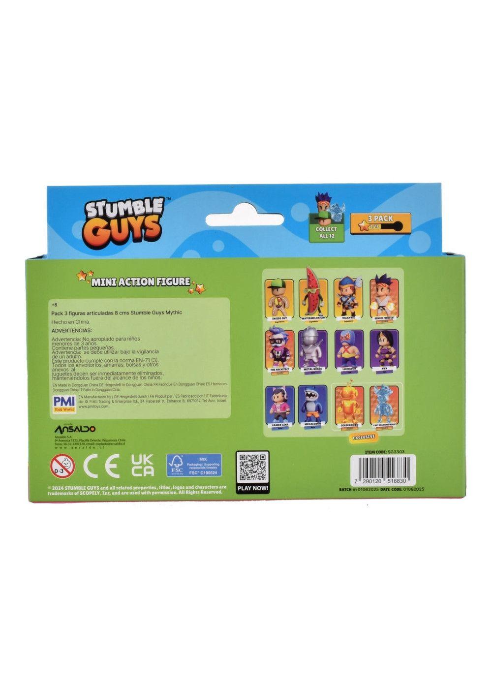 Pack 3 Figuras 8 Cms Articuladas Stumble Guys - Luchador-3