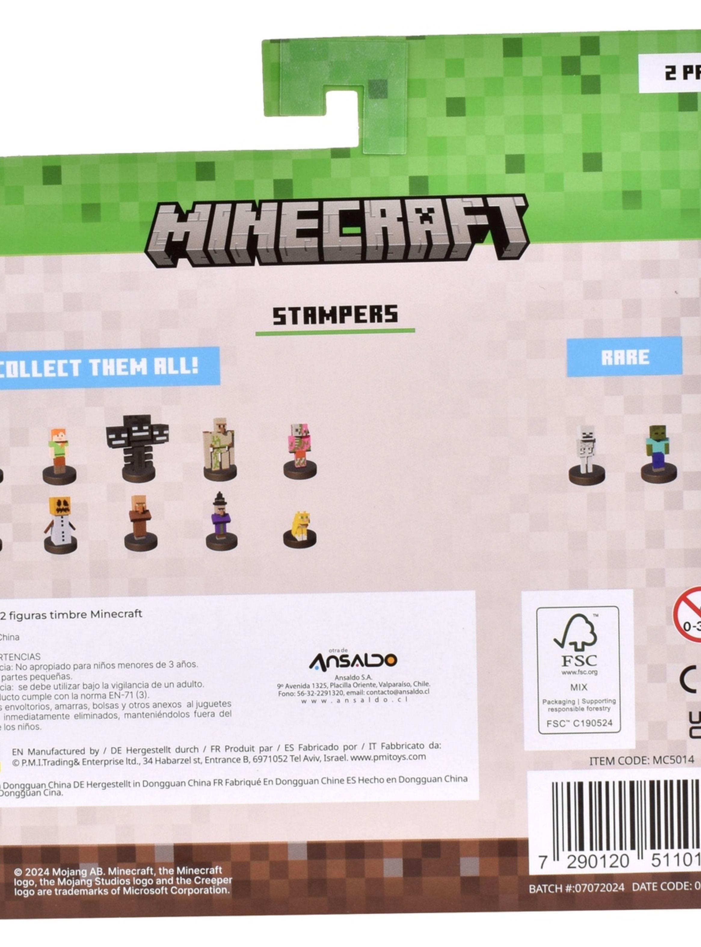 PACK DE 2 FIGURAS TIMBRE MINECRAFT - STEVE-3