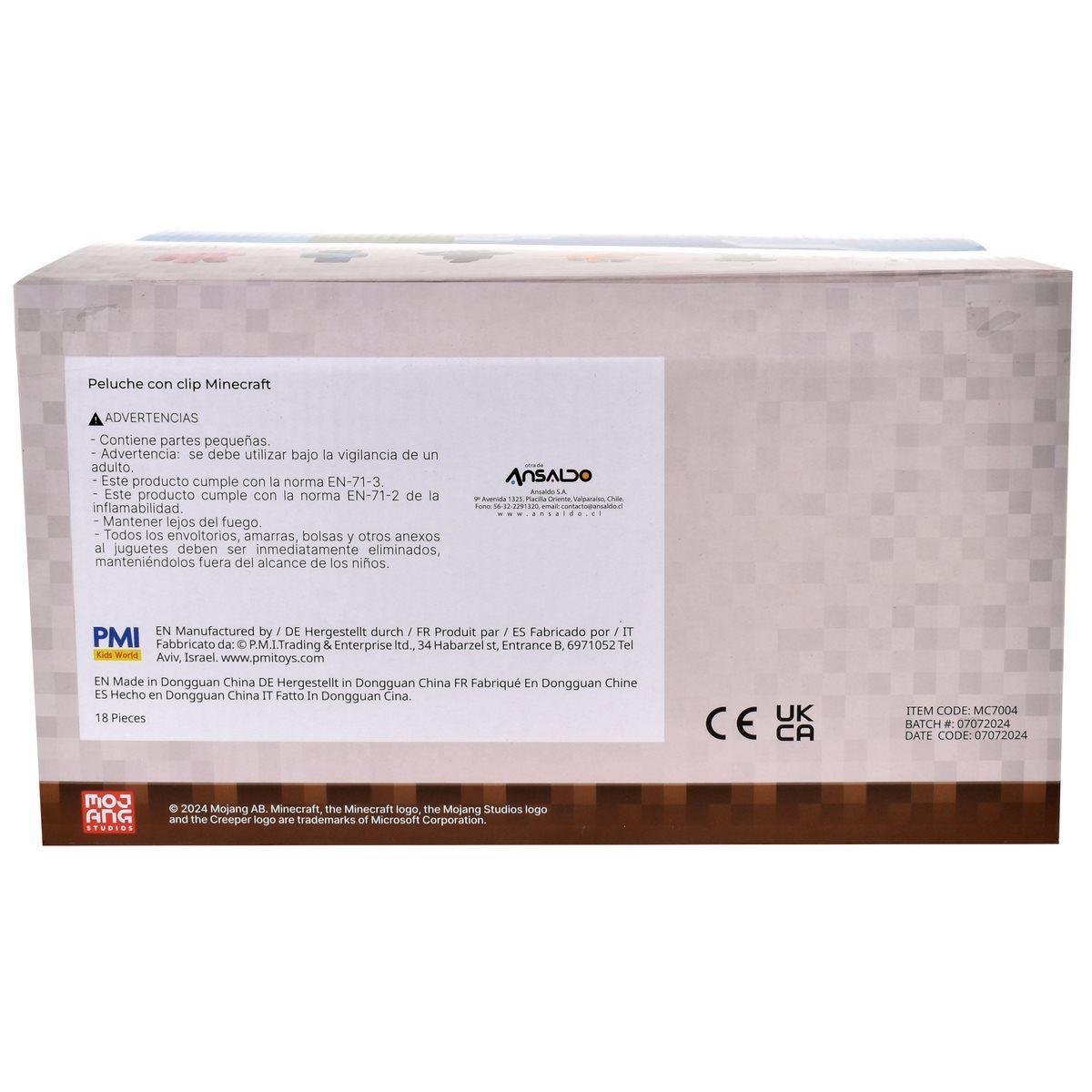PELUCHE CON CLIP MINECRAFT - CERDO-3