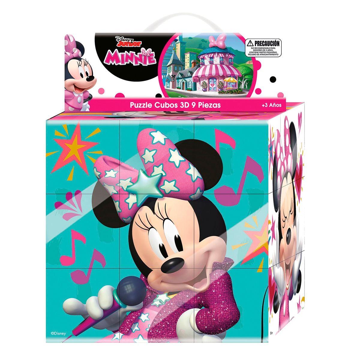 Puzzle Cubo 3D 9 Piezas 15 X 15 Cms Minnie Disney-1