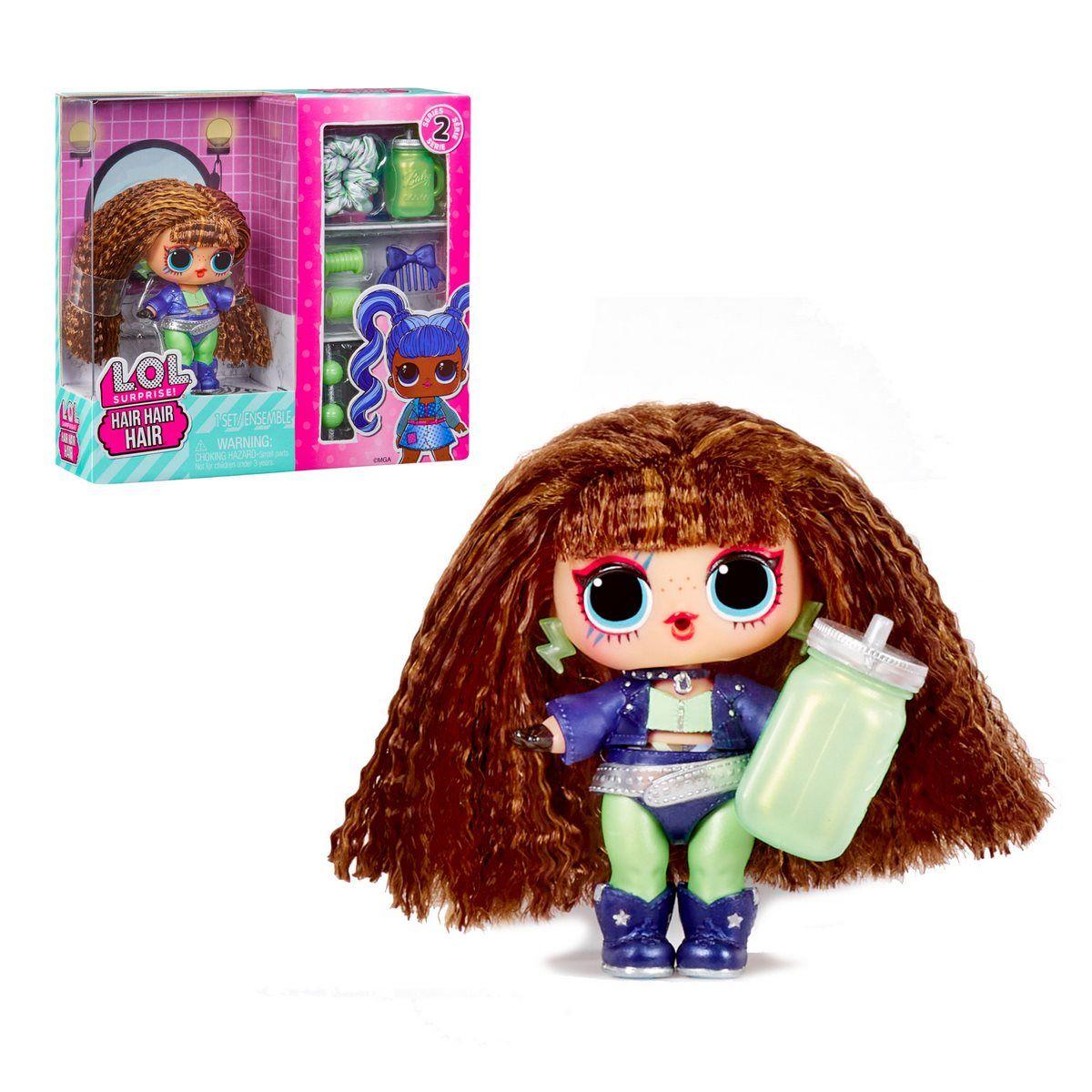 Muñeca Lol Hair Hair Hair 8 Cms Con Accesorios - Castaño-0