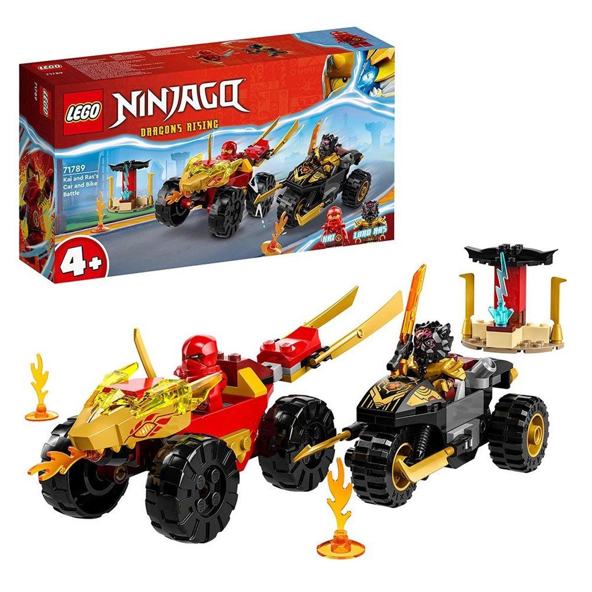 BATALLA EN COCHE Y MOTO DE KAI Y RAS LEGO NINJAGO-0