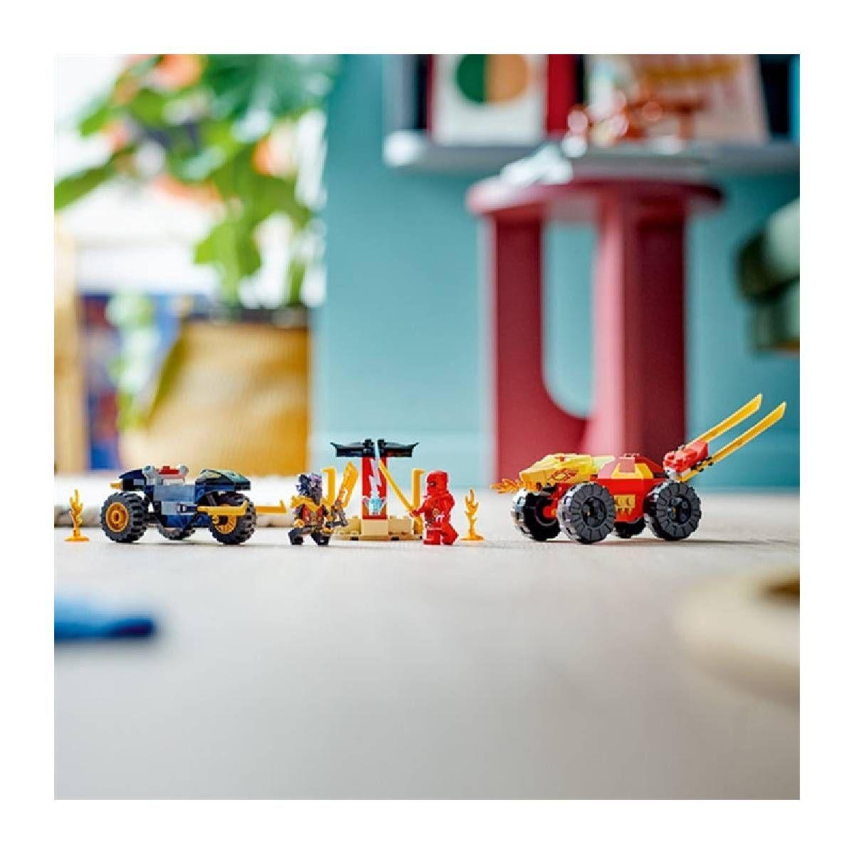 BATALLA EN COCHE Y MOTO DE KAI Y RAS LEGO NINJAGO-3