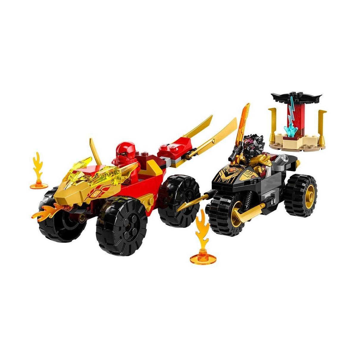 BATALLA EN COCHE Y MOTO DE KAI Y RAS LEGO NINJAGO-8