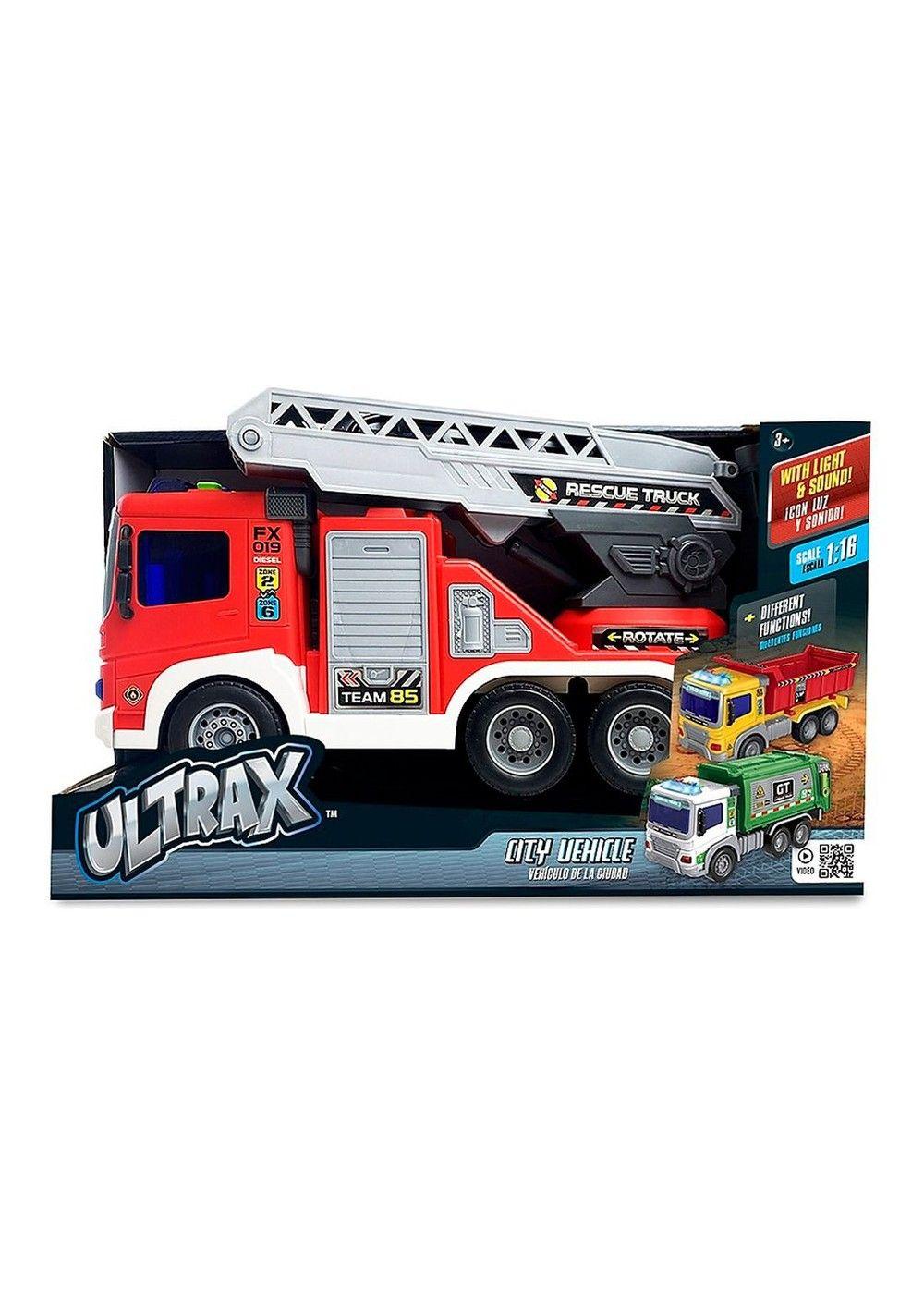 VEHICULO DE CIUDAD CAMIONES A FRICCION CON LUZ Y SONIDO EN ESCALA 1:16  ULTRAX-1