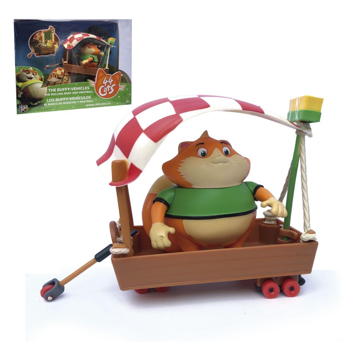 44 Gatos Vehiculos Con Figura - El Barco De Rueditas Y Meatb-0