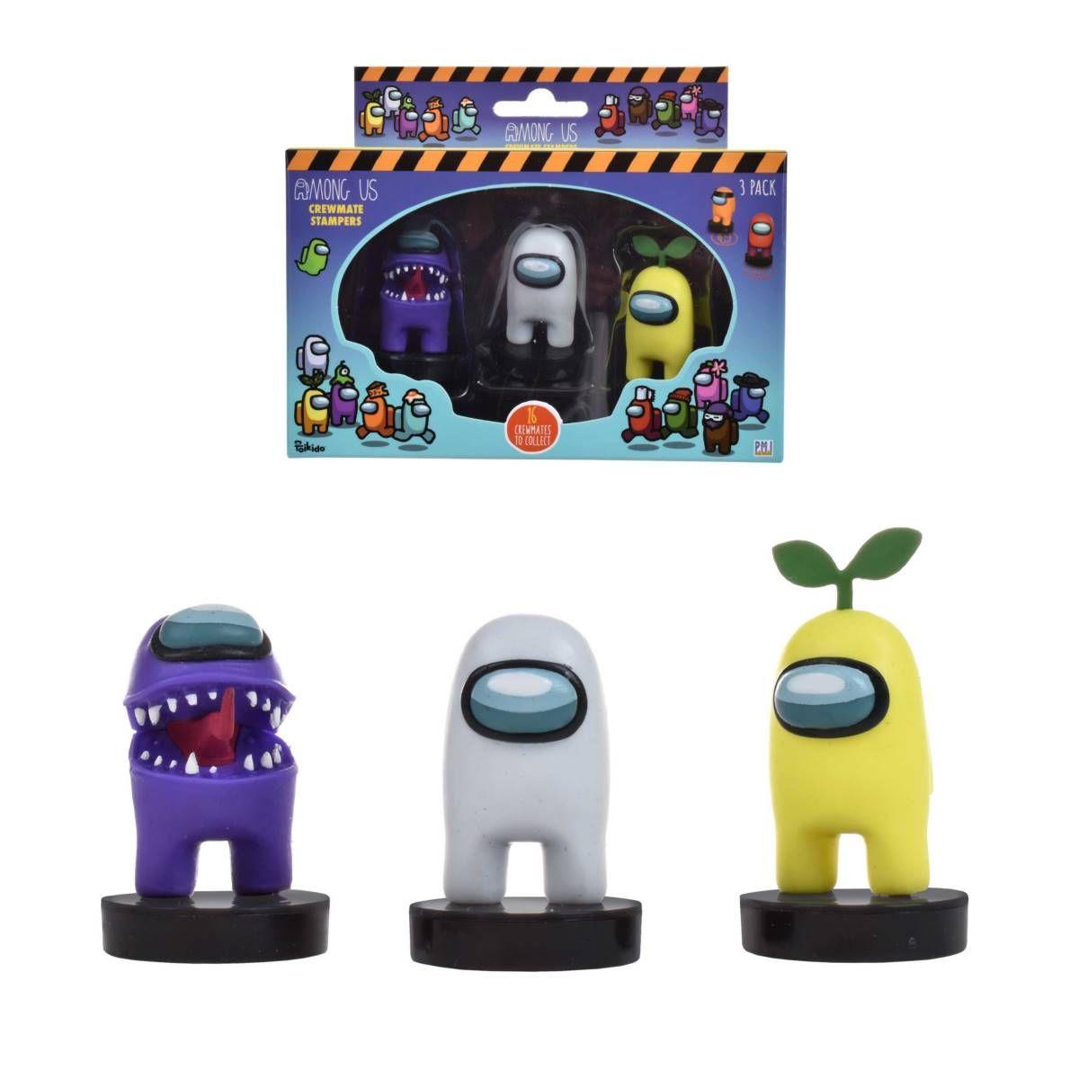 Pack 3 Figuras Timbre Among Us En Caja - White Crewmate-0