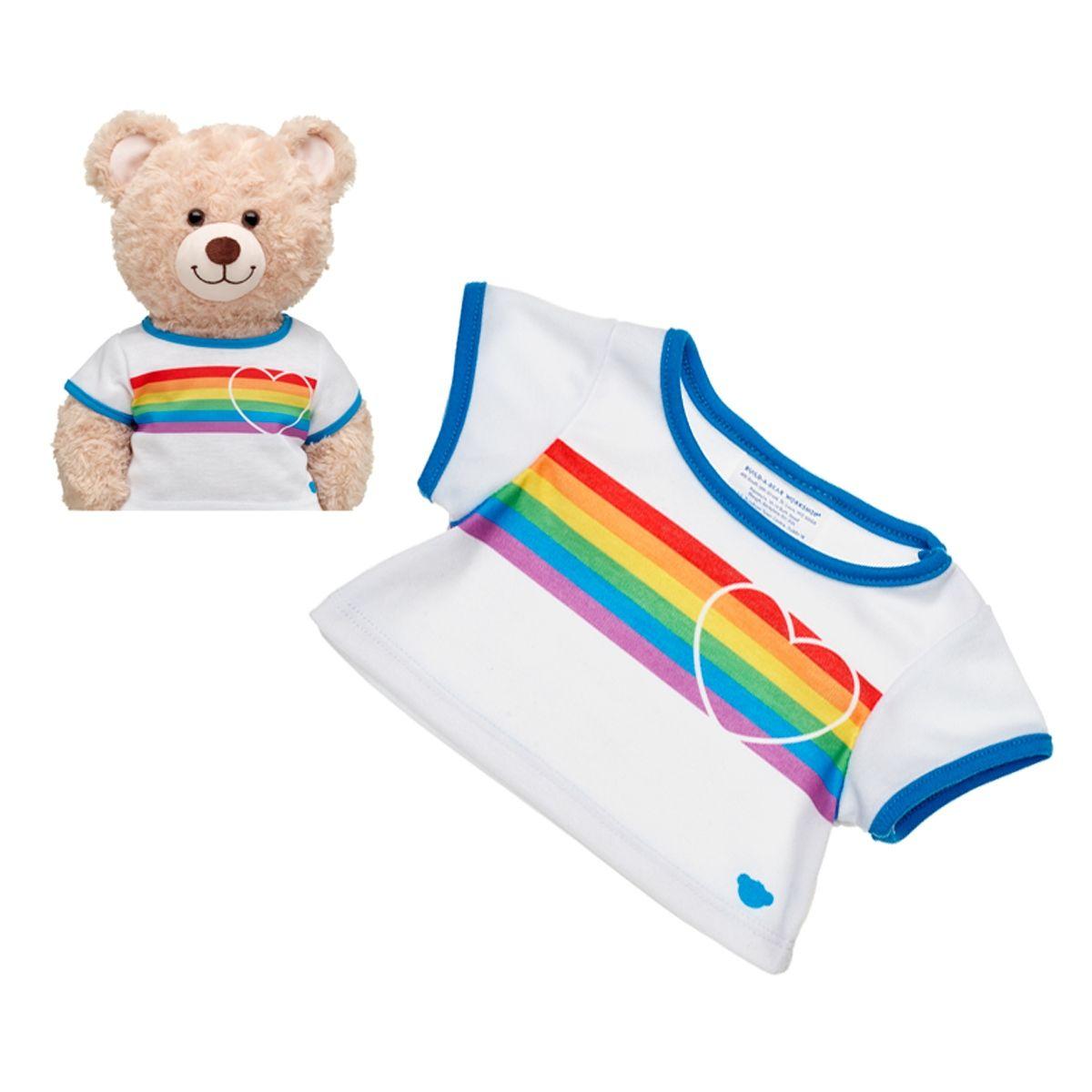 Polera Blanca Arcoiris Corazon Build-A-Bear-0