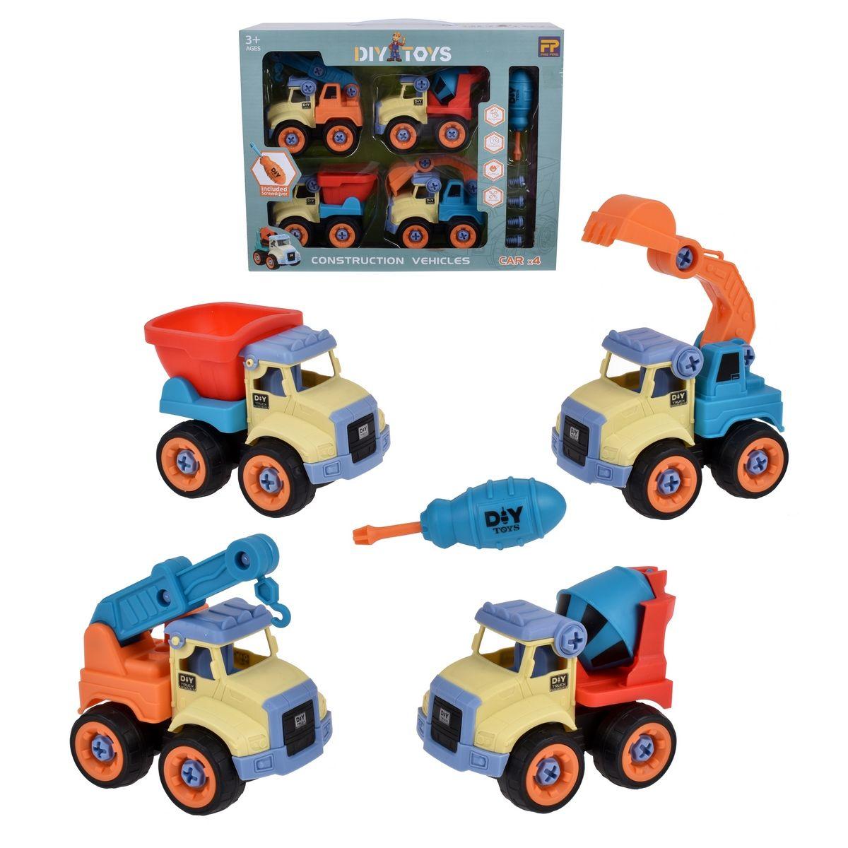 Pack 4 Vehiculos Armables Con Destornillador-0