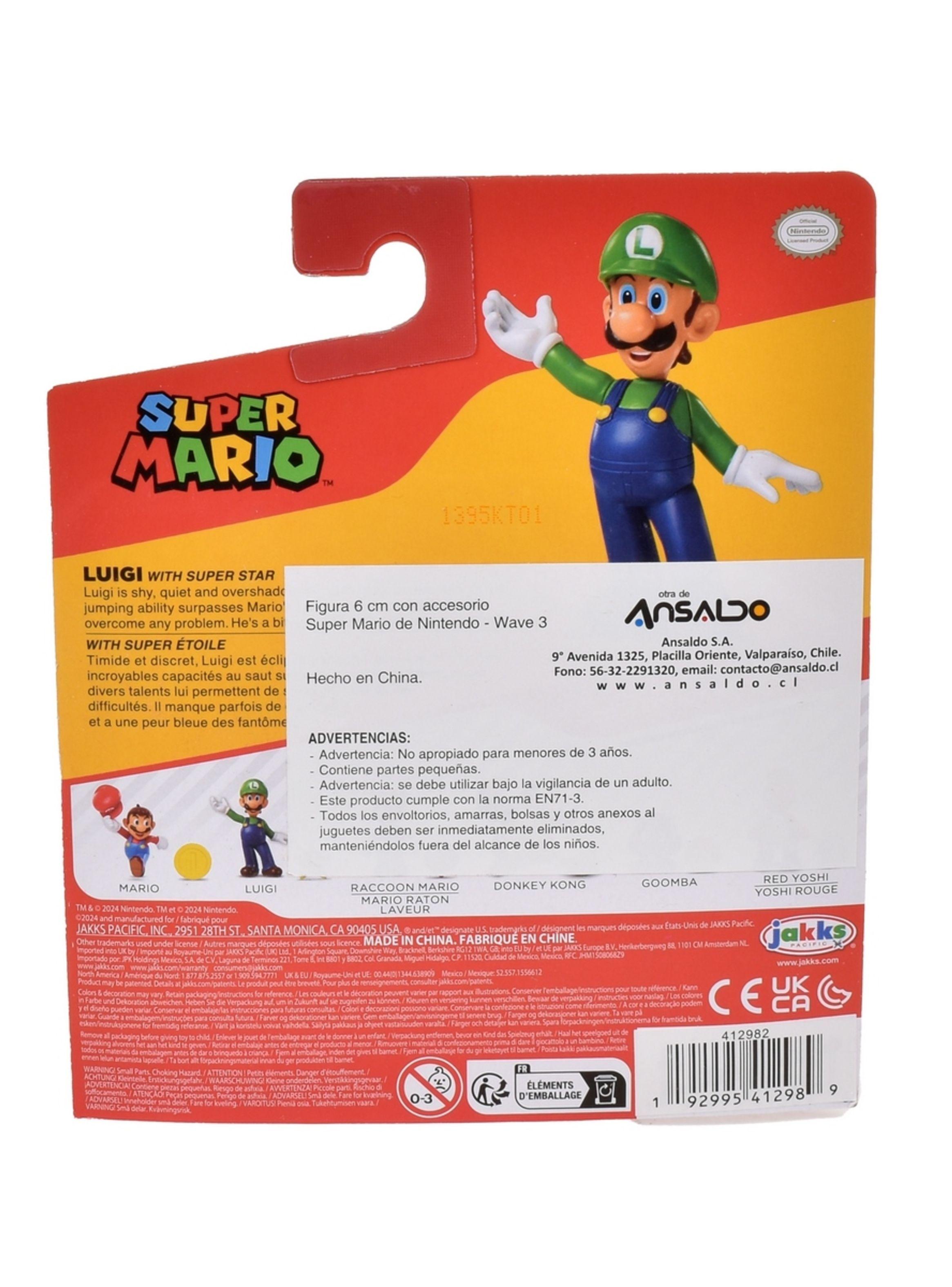 Figura 6 Cm Con Accesorio Super Mario De Nintendo - Luigi-3