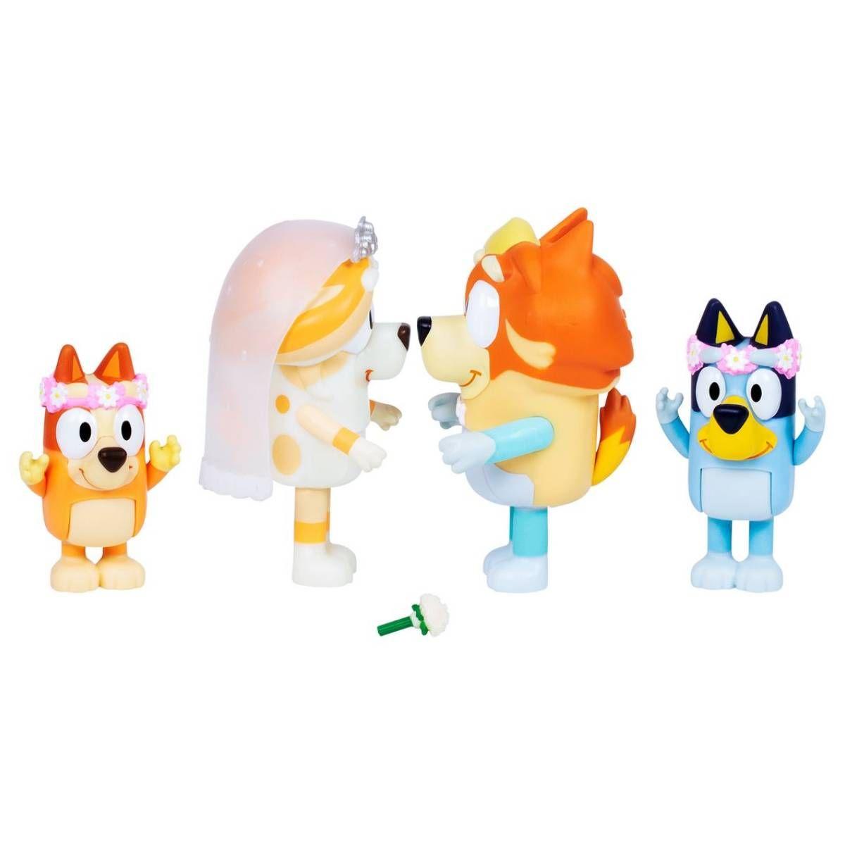 Figuras de acción Bluey set 4 personajes familia Heeler-3