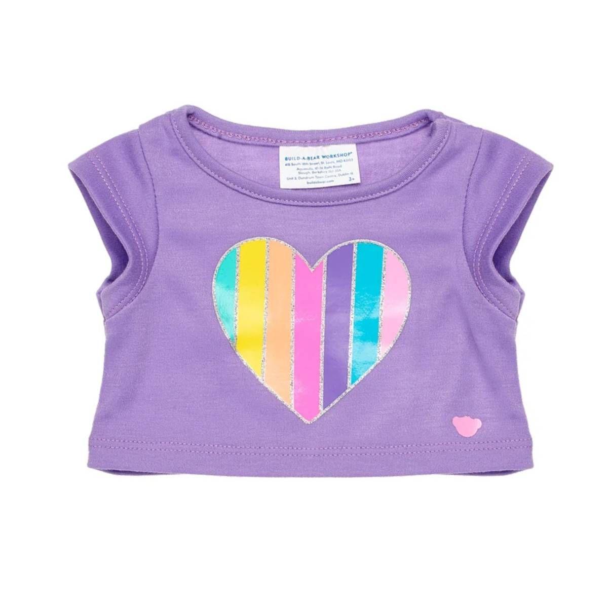 Polera Morada Con Corazones Arcoiris Build-A-Bear-1