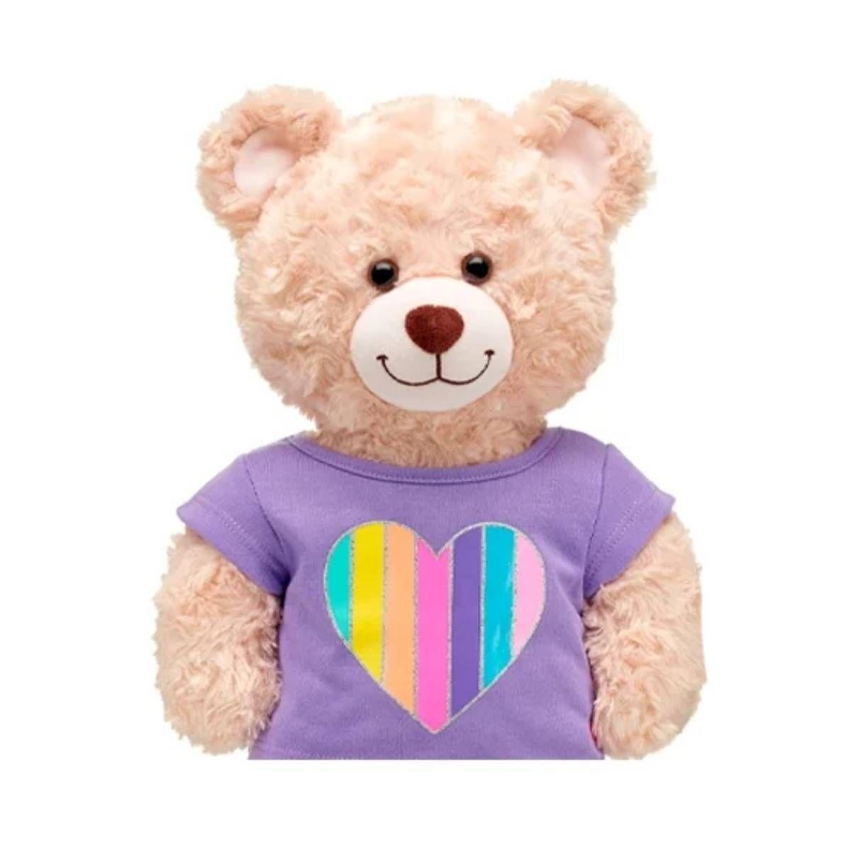 Polera Morada Con Corazones Arcoiris Build-A-Bear-2