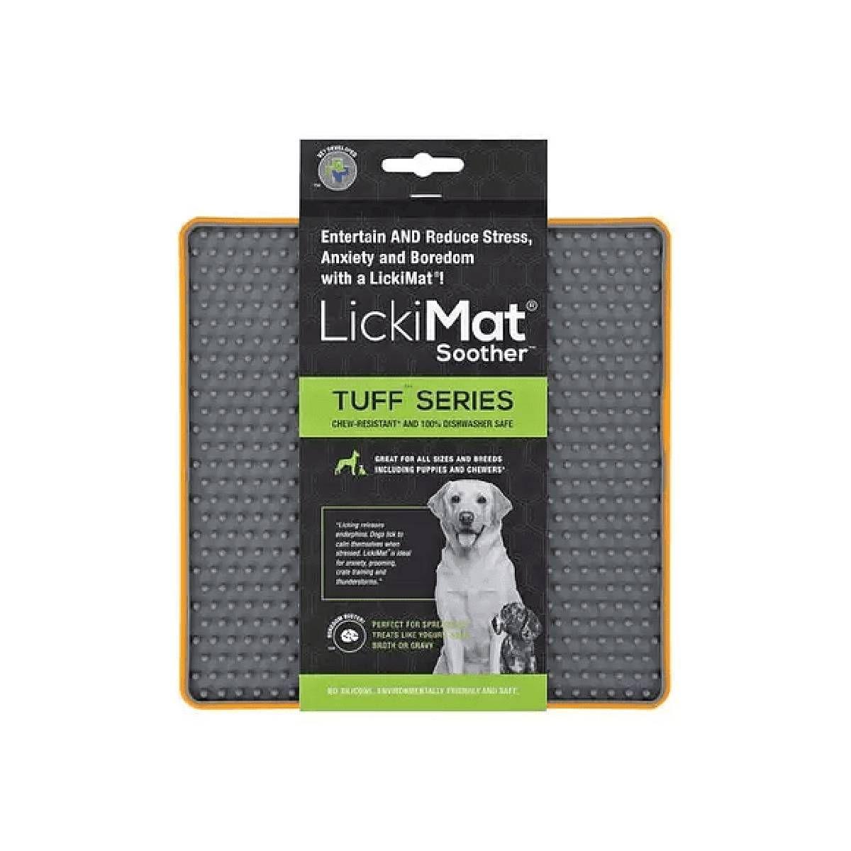 Lickimat Soother Duro Naranjo Perros-3