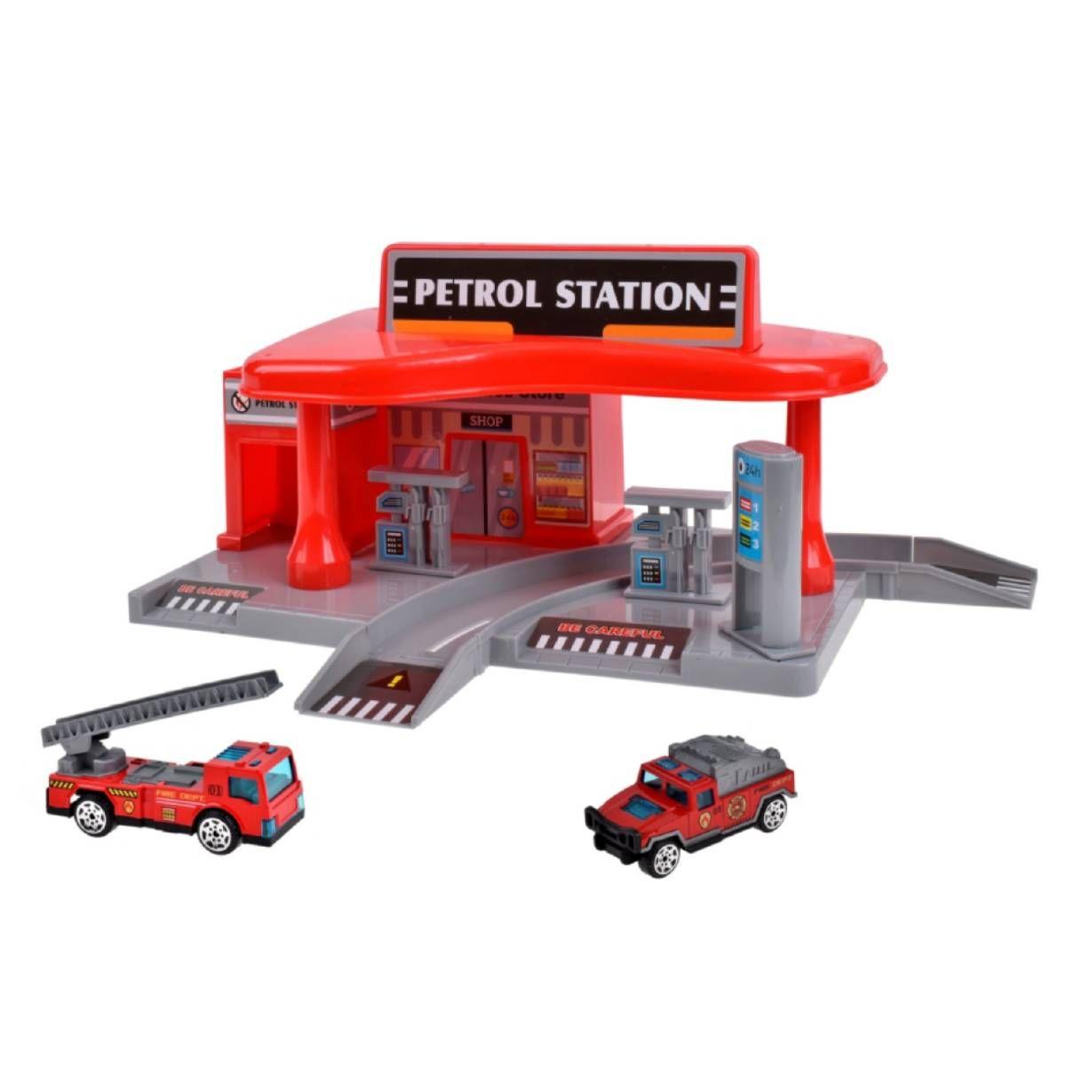 Estacion De Bomberos 14 Piezas - Carro Bombero Y Camioneta-1