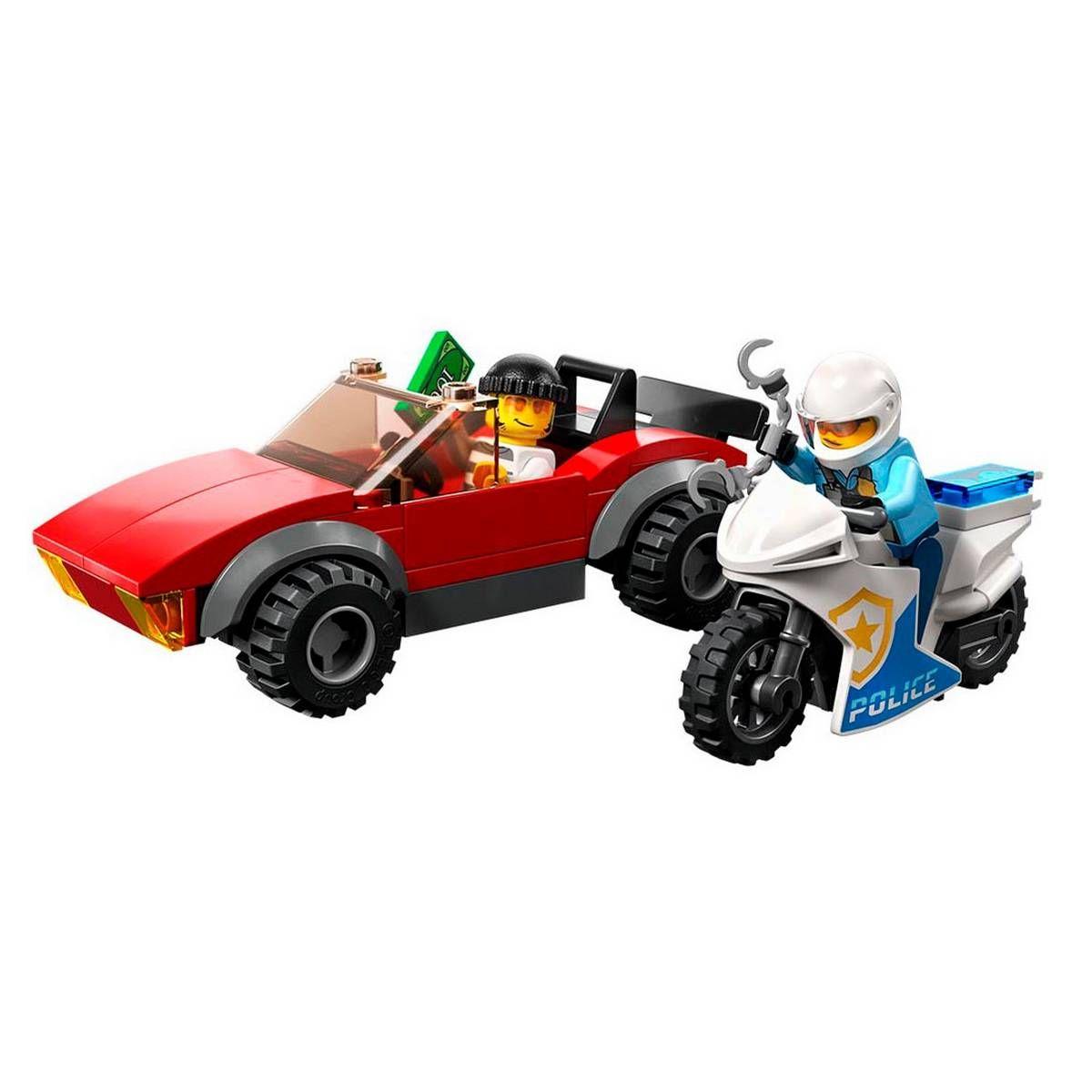 MOTO DE POLICÍA Y AUTO A LA FUGA LEGO CITY-2