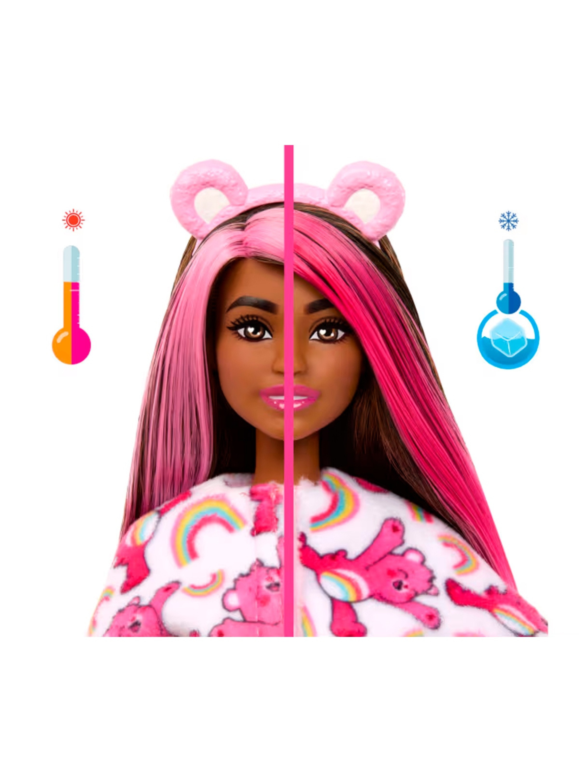 Muñeca Barbie Cutie Reveal Care Bears colección rosa-2