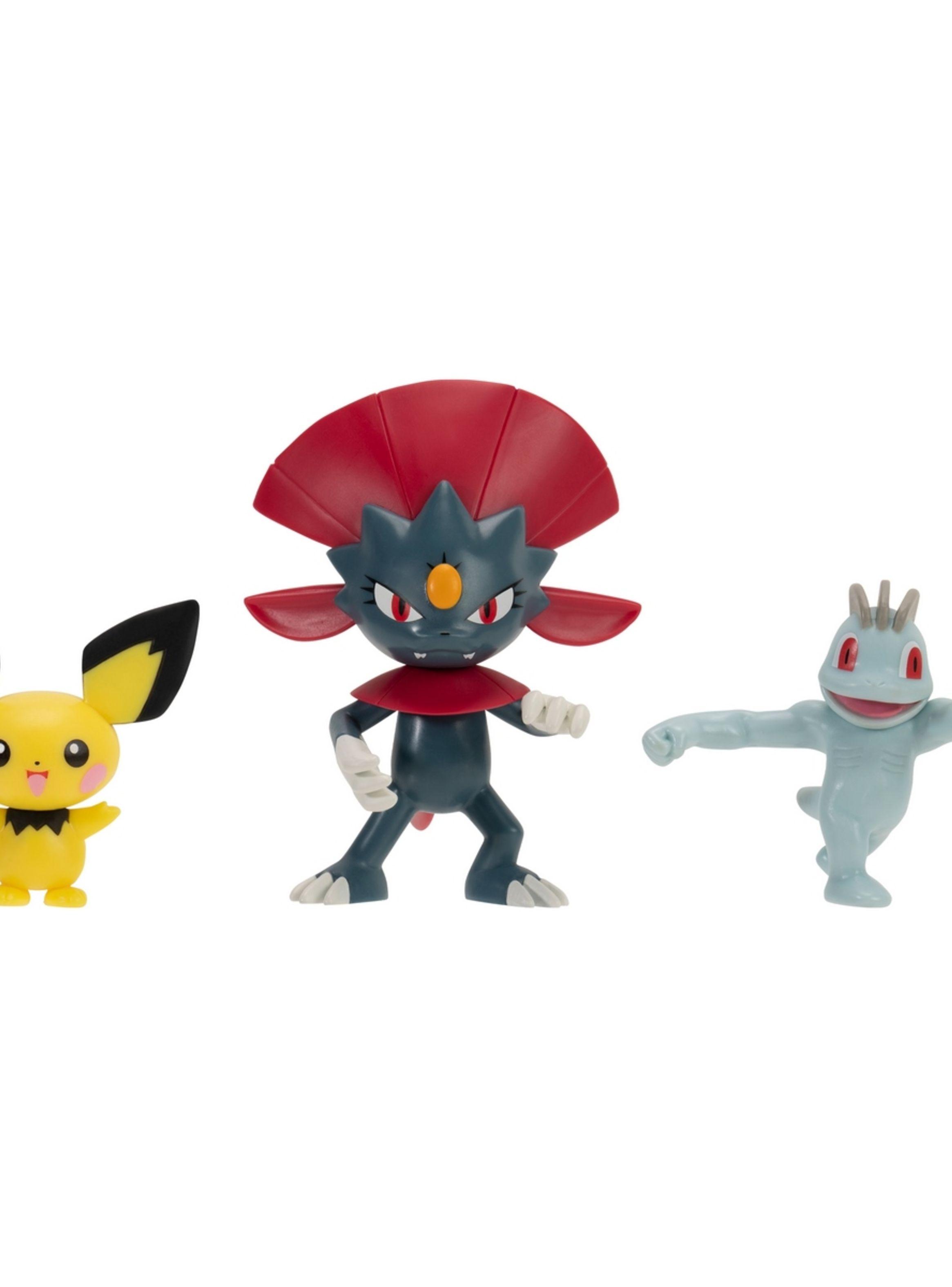 POKEMON PACK 3 FIGURAS - PICHU+WEAVILE+MACHOP-0