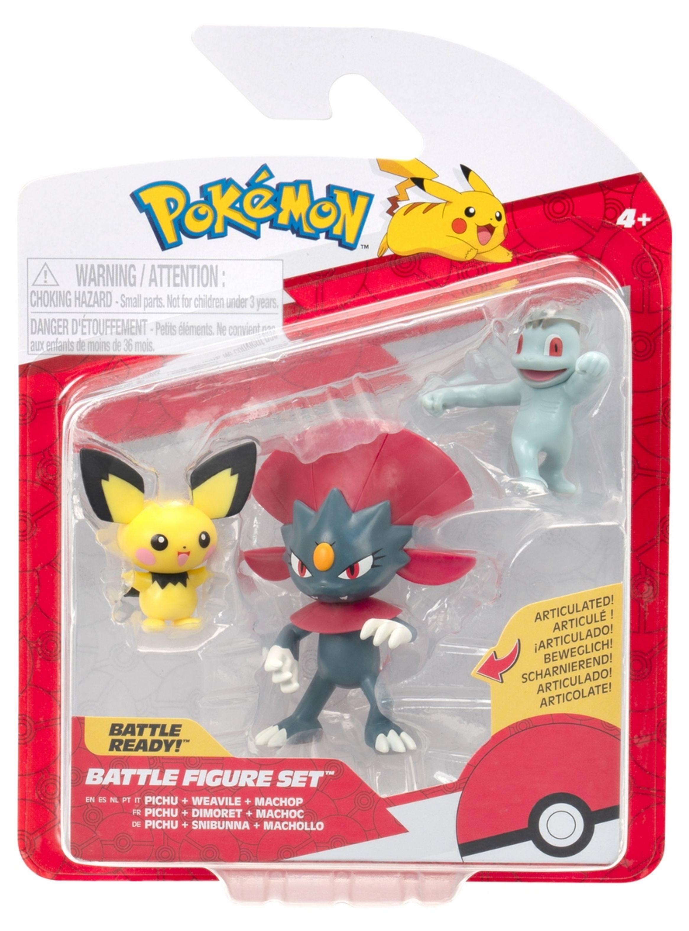 POKEMON PACK 3 FIGURAS - PICHU+WEAVILE+MACHOP-1