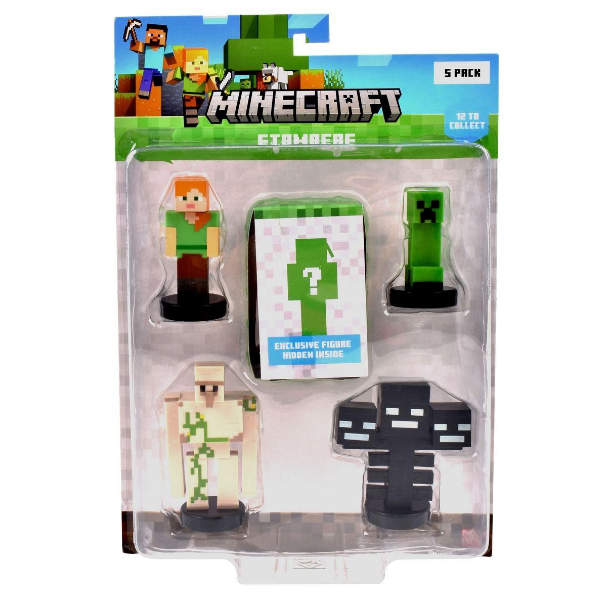 PACK DE 5 FIGURAS TIMBRE MINECRAFT - CREEPER-2