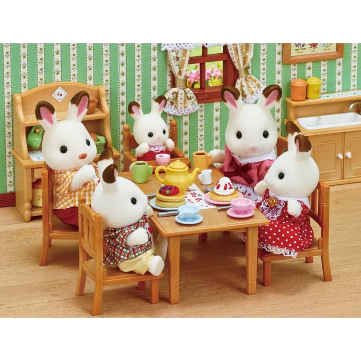 FAMILIA CONEJO CHOCOLATE  SYLVANIAN FAMILIES-1
