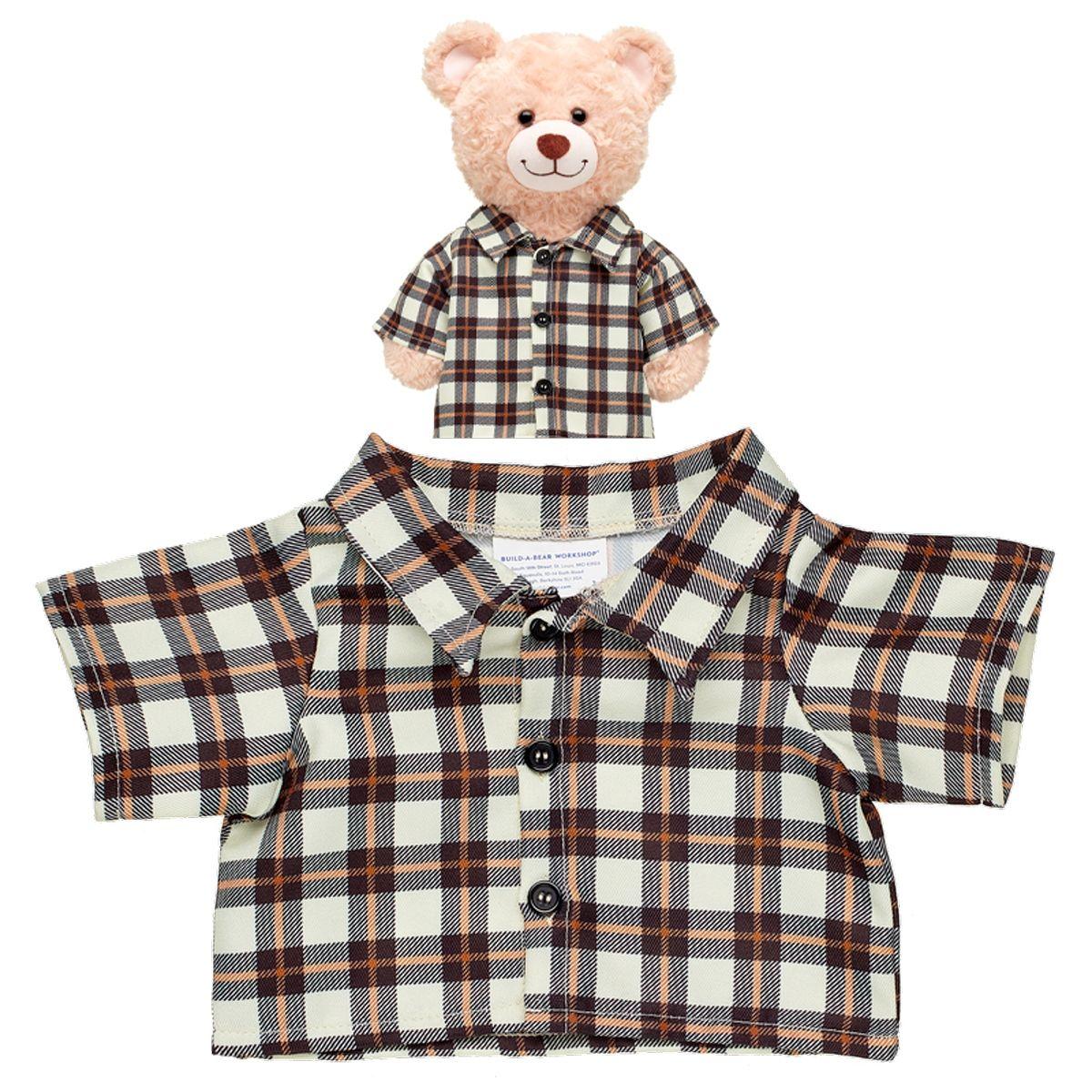 Camisa A Cuadros Negro/Beige Build-A-Bear-0