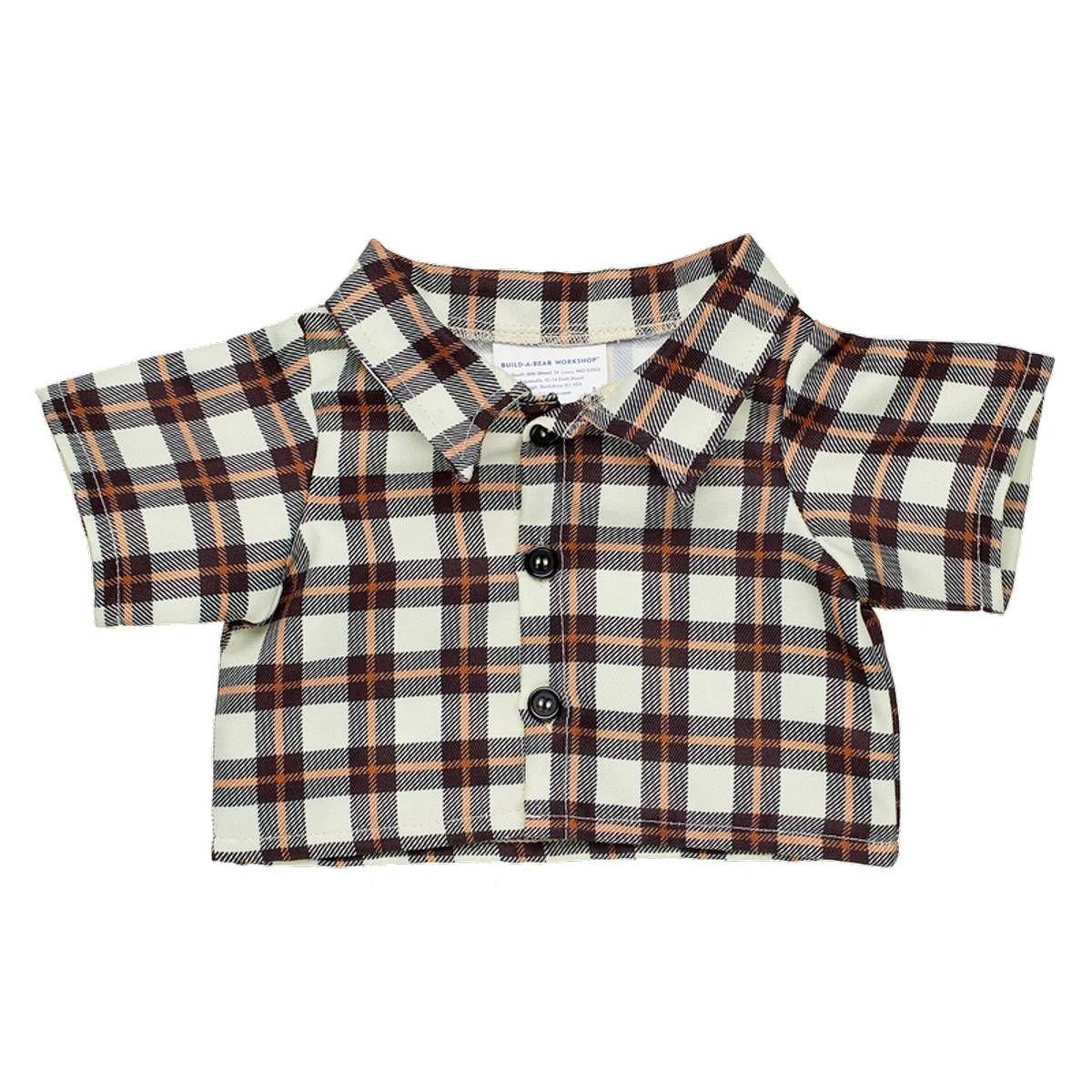 Camisa A Cuadros Negro/Beige Build-A-Bear-1