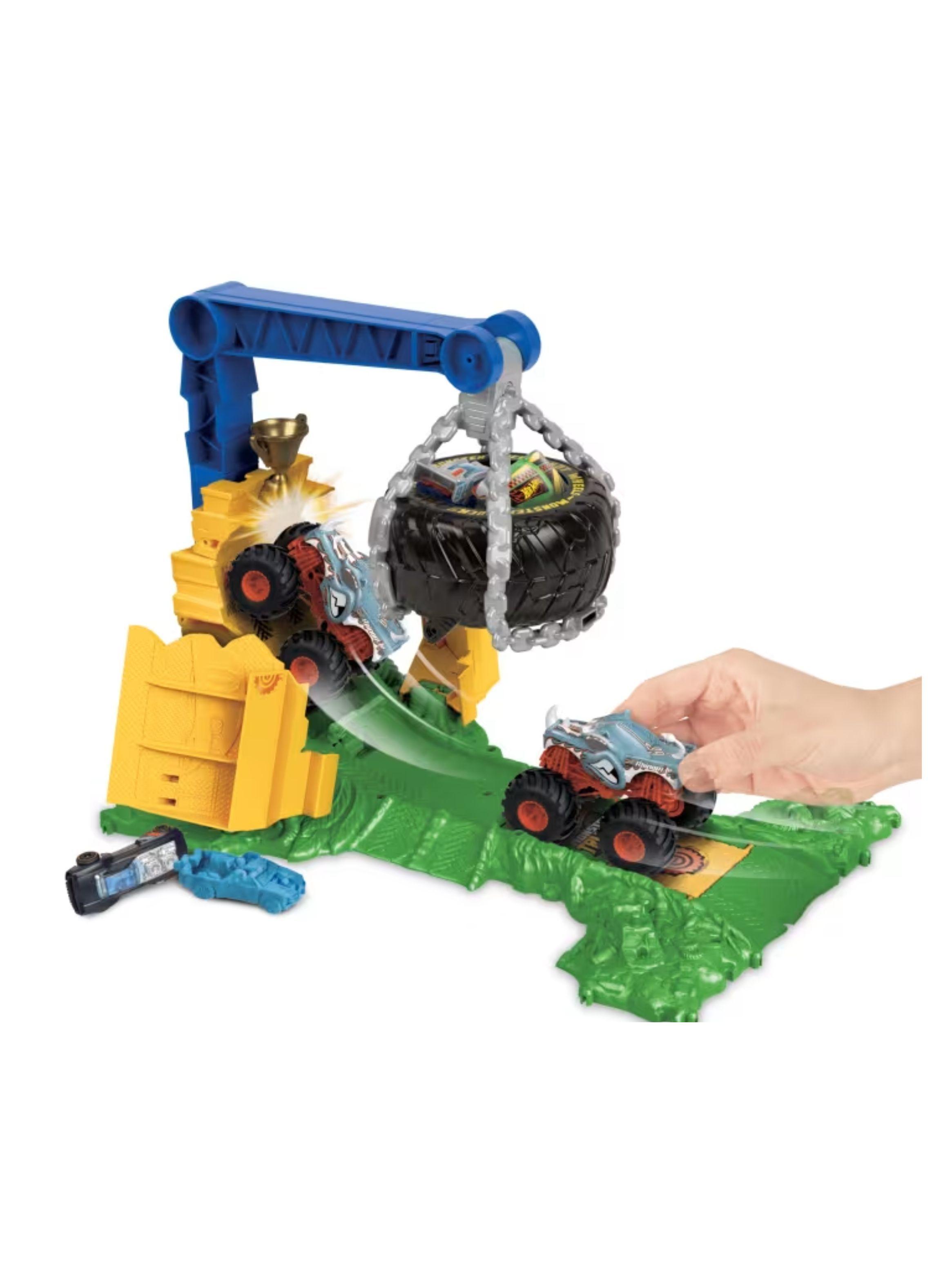 HOT WHEELS MONSTER TRUCKS PISTA DE JUGUETE RETO EN LA SELVA-0