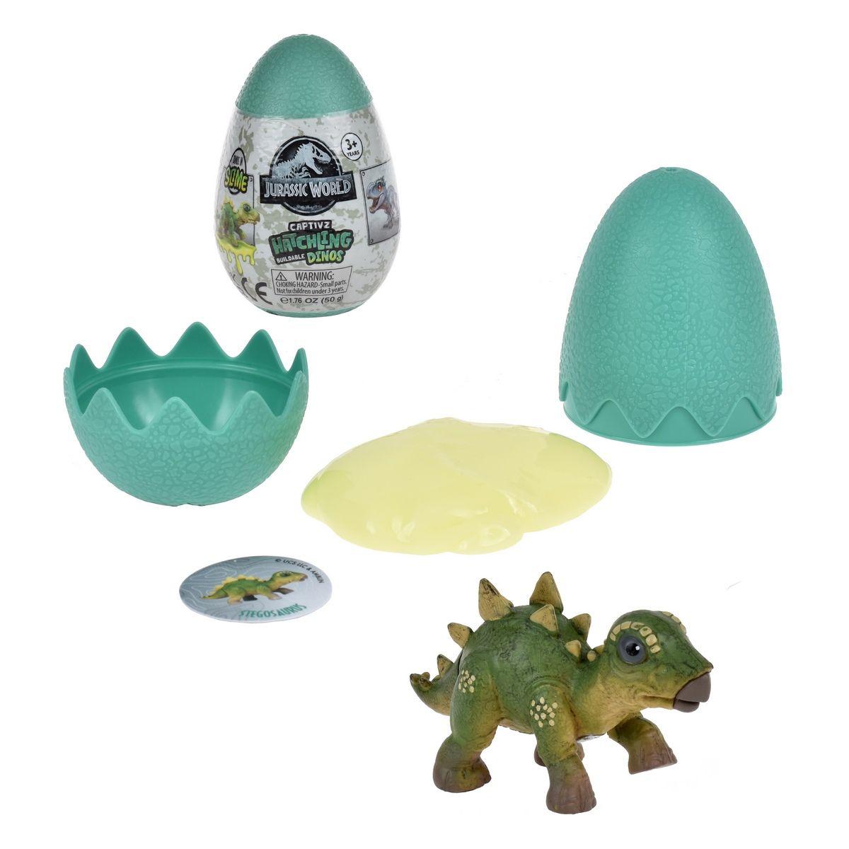 Huevo Con Dinosaurio Slime Moneda Y Guia Jurassic World-0