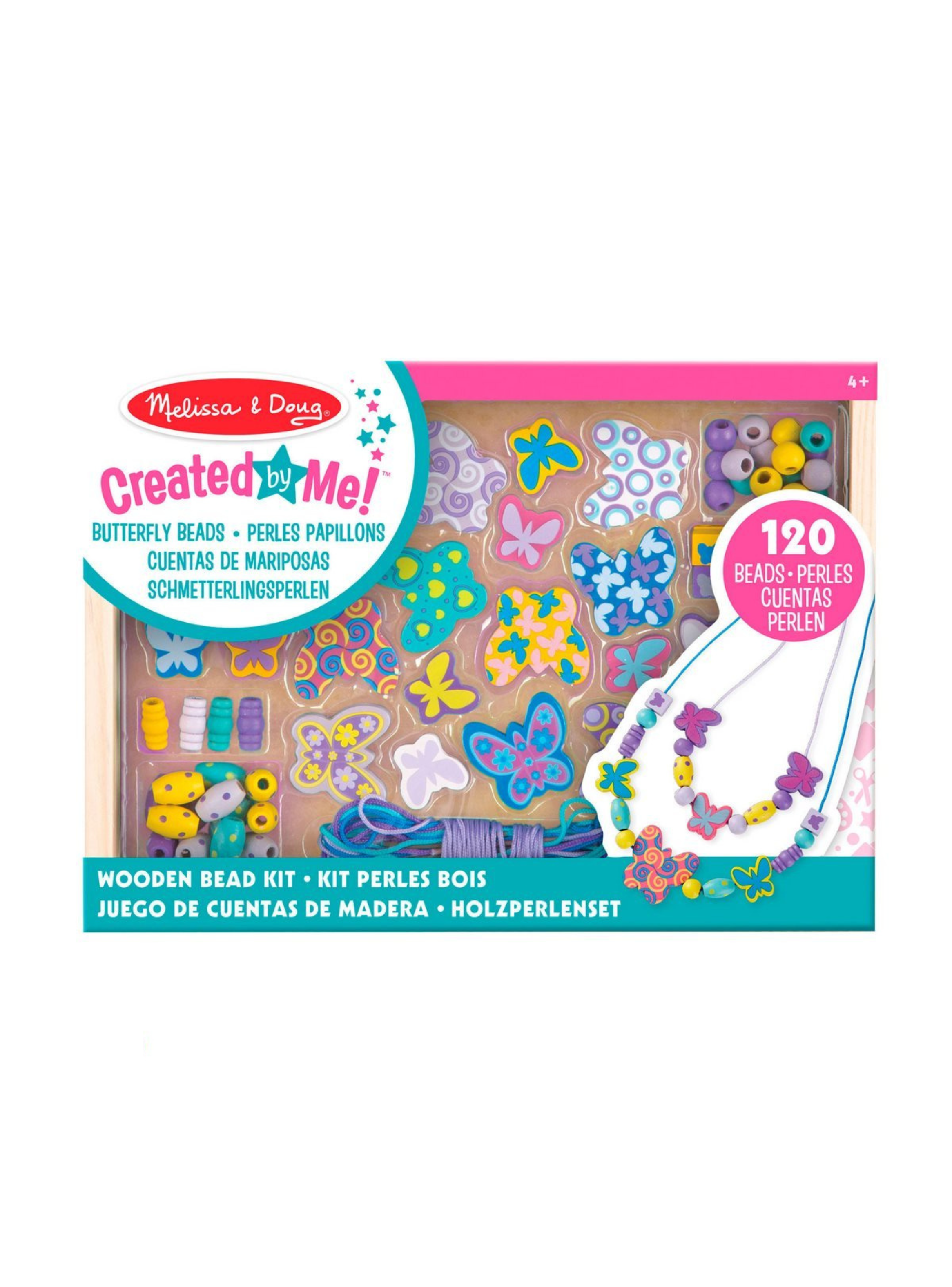 Set de mostacillas de madera Melissa and Doug mariposas y-2
