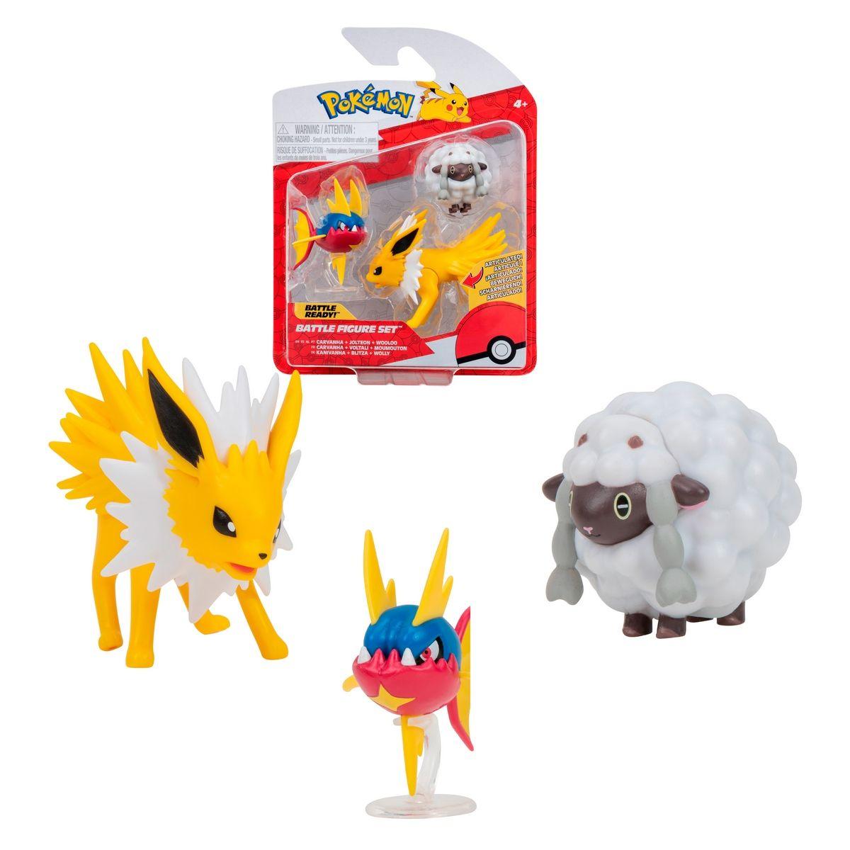Pack 3 Figuras Pokemon - Wooloo - Carvanha - Jolteon-0