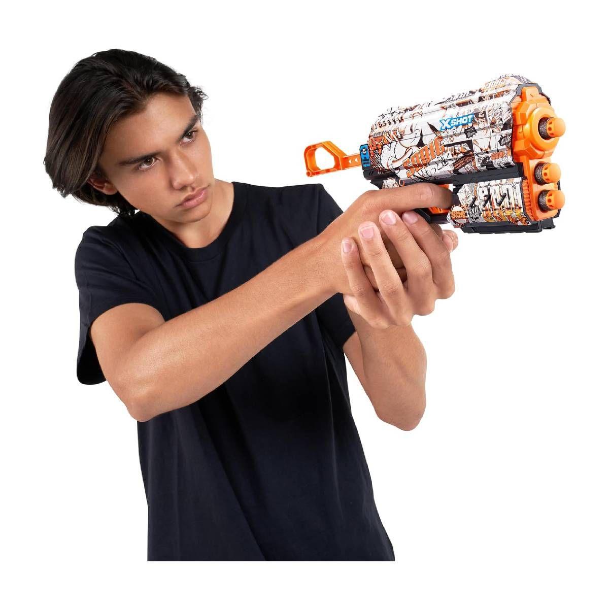 LANZA DARDOS FLUX SKINS SONIC CON 8 DARDOS X-SHOT - RETRO-1