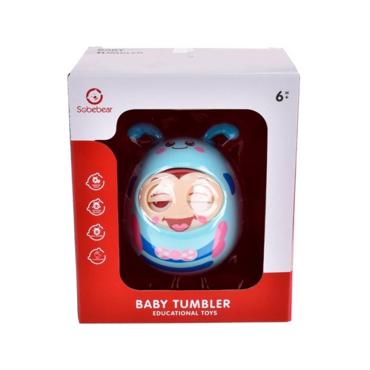 Sonajero Ansaldo abeja para bebé color celeste-2