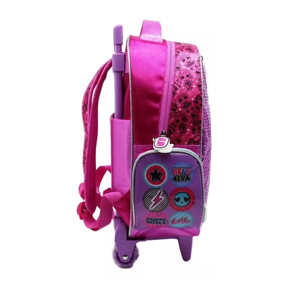 Mochila Con Ruedas Satin-lentejuelas Lol 38 Cm-2