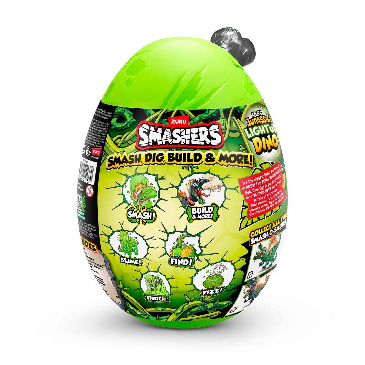 MEGA HUEVO SMASHERS JURASSIC CON LUCES - NEGRO-4