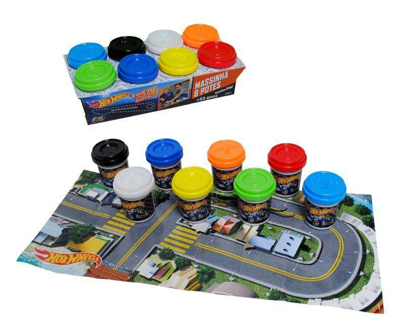 Set 8 Potes De Masas Hot Wheels Con Accesorios-1