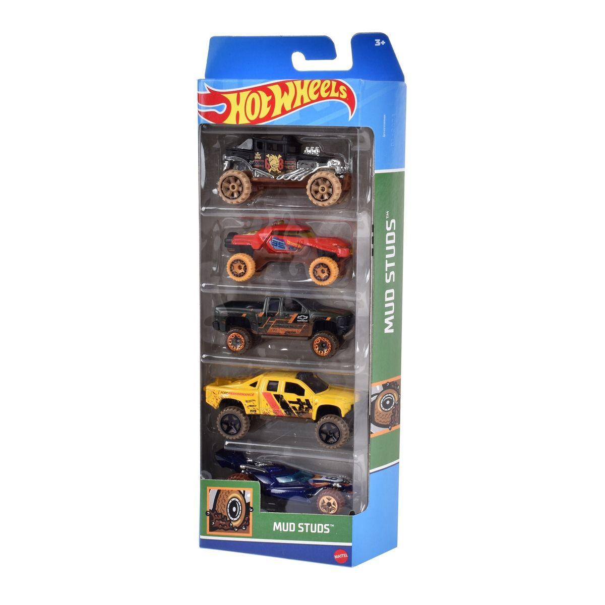 PACK 5 AUTOS BASICOS HOTWHEELS - MUD STUDS-0