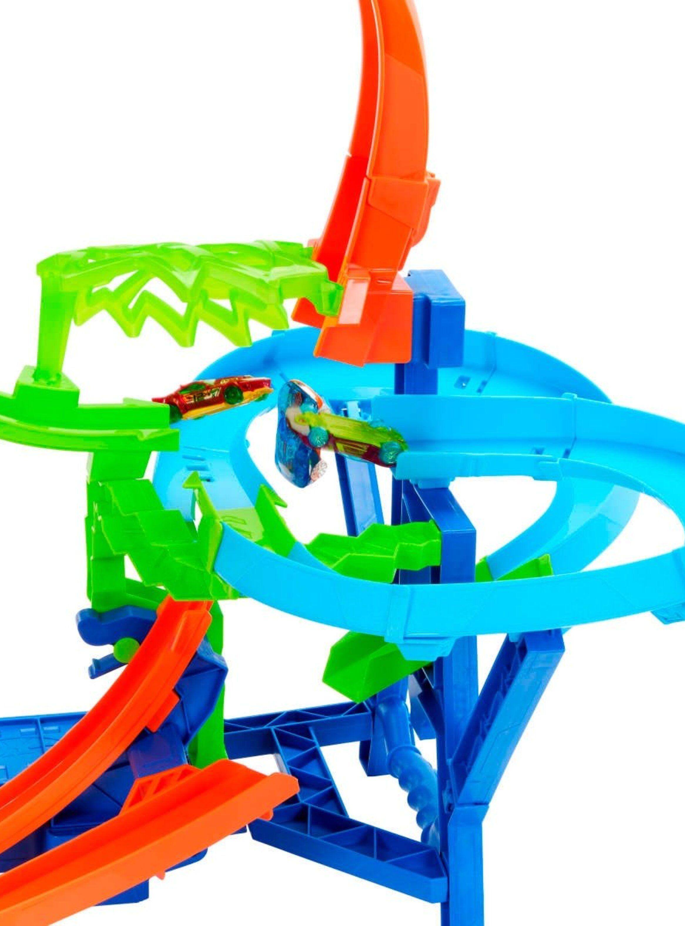 Hot wheels stunt tracks pista de juguete multichoque aéreo-4