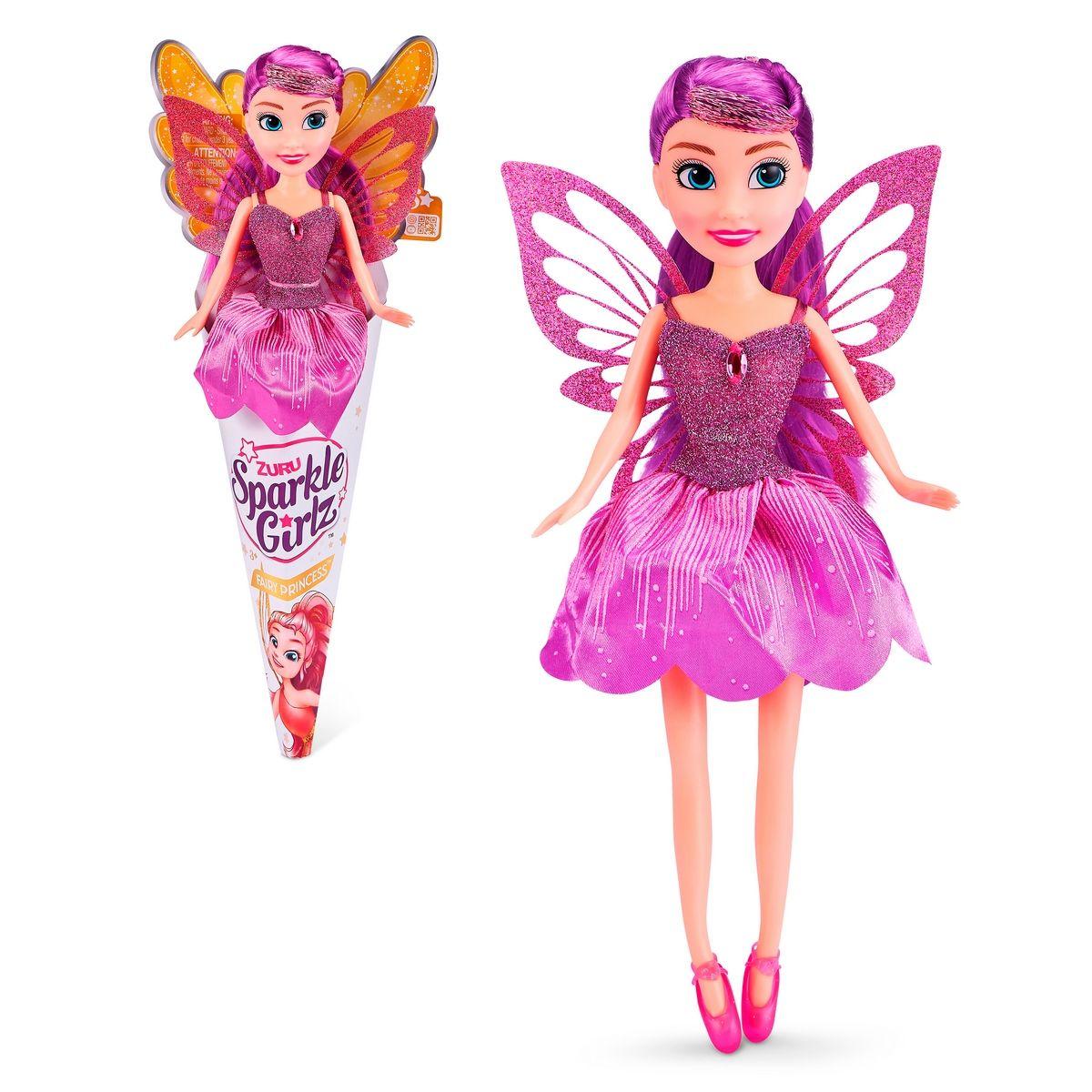 Muñeca Hada De 27 Cms En Cono  Sparkle Girlz - Morada-0